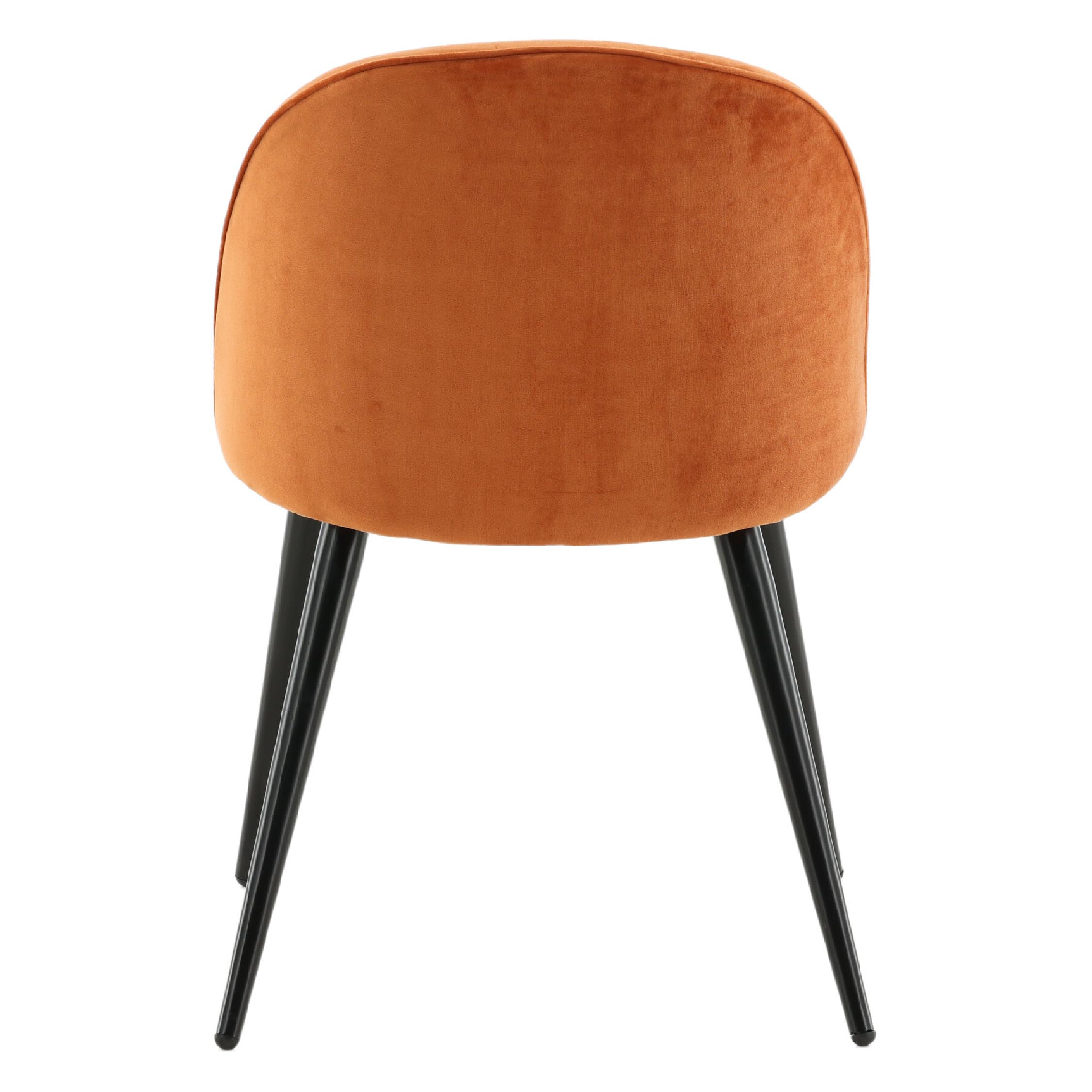 Vami fluweel eetkamerstoelen roestig oranje afbeelding 7