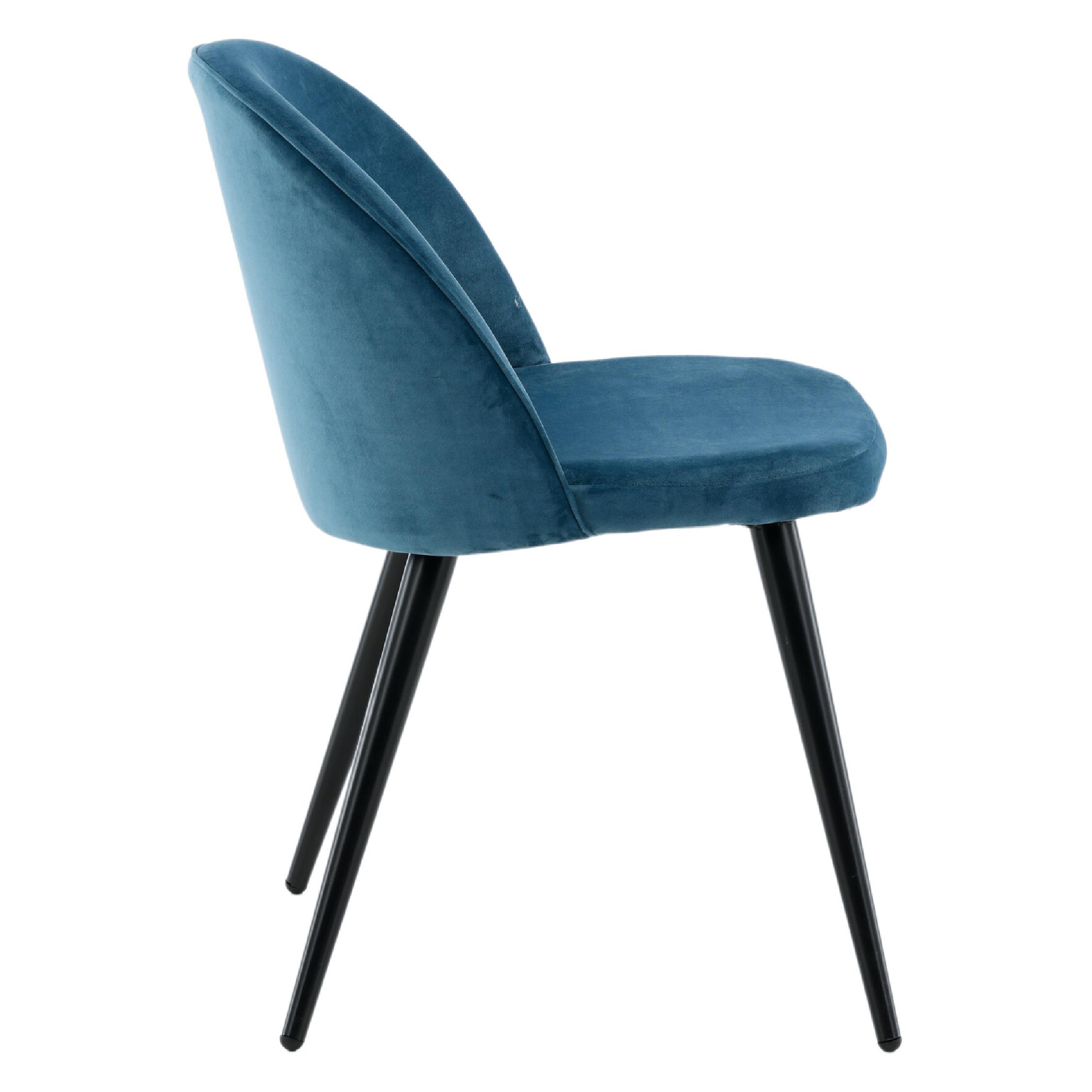 Yomi fluweel eetkamerstoelen blauw zwart afbeelding 10