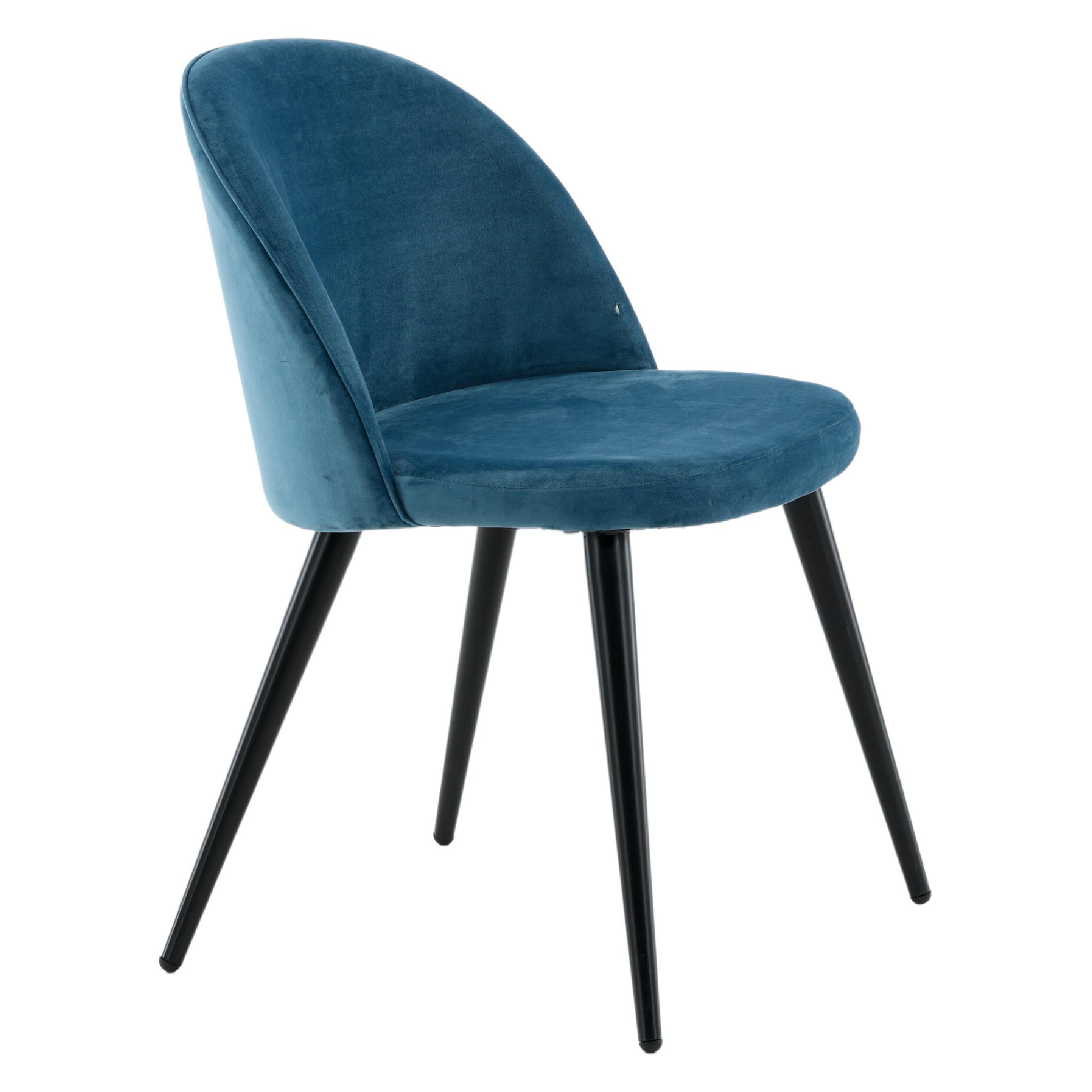 Yomi fluweel eetkamerstoelen blauw zwart afbeelding 11