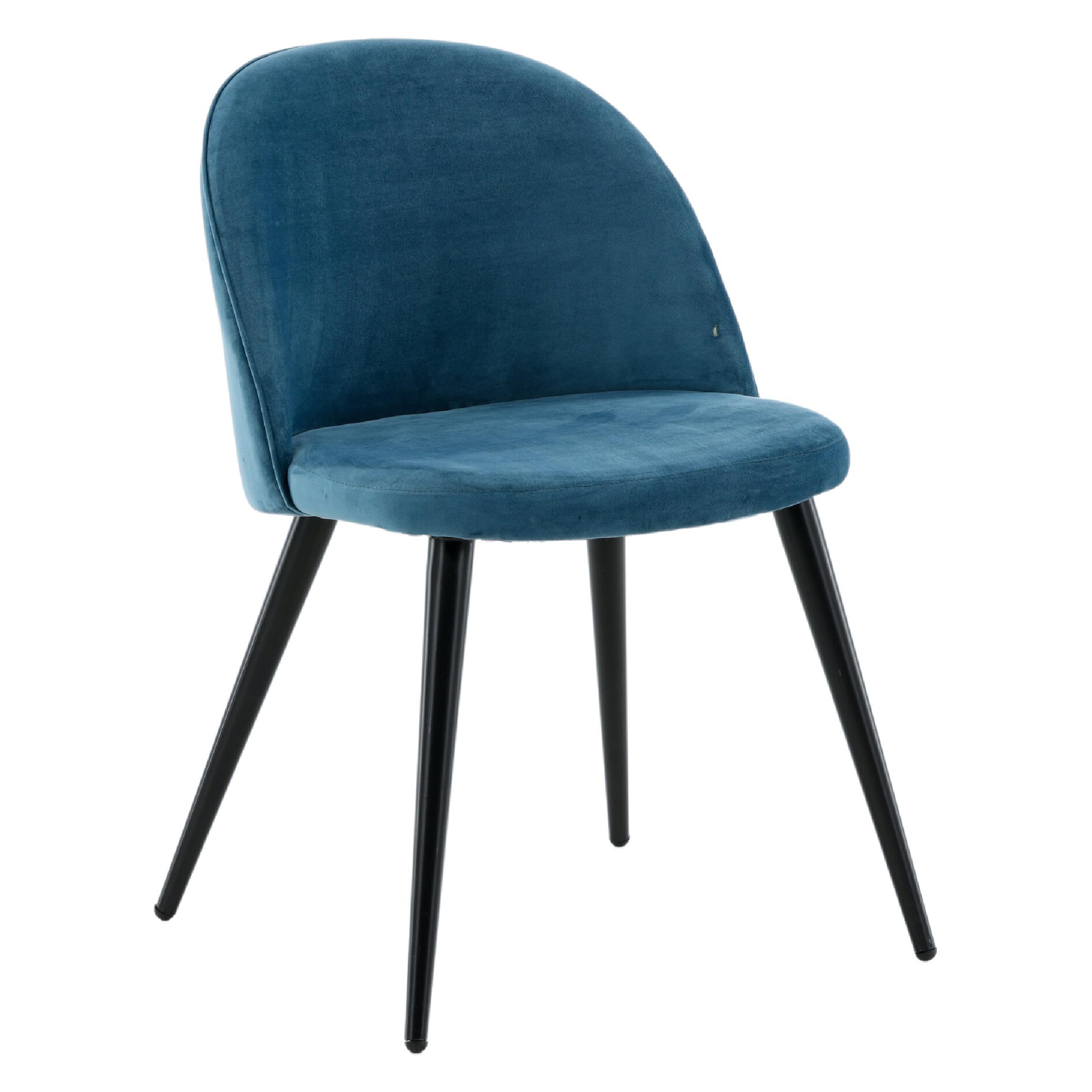 Yomi fluweel eetkamerstoelen blauw zwart afbeelding 12