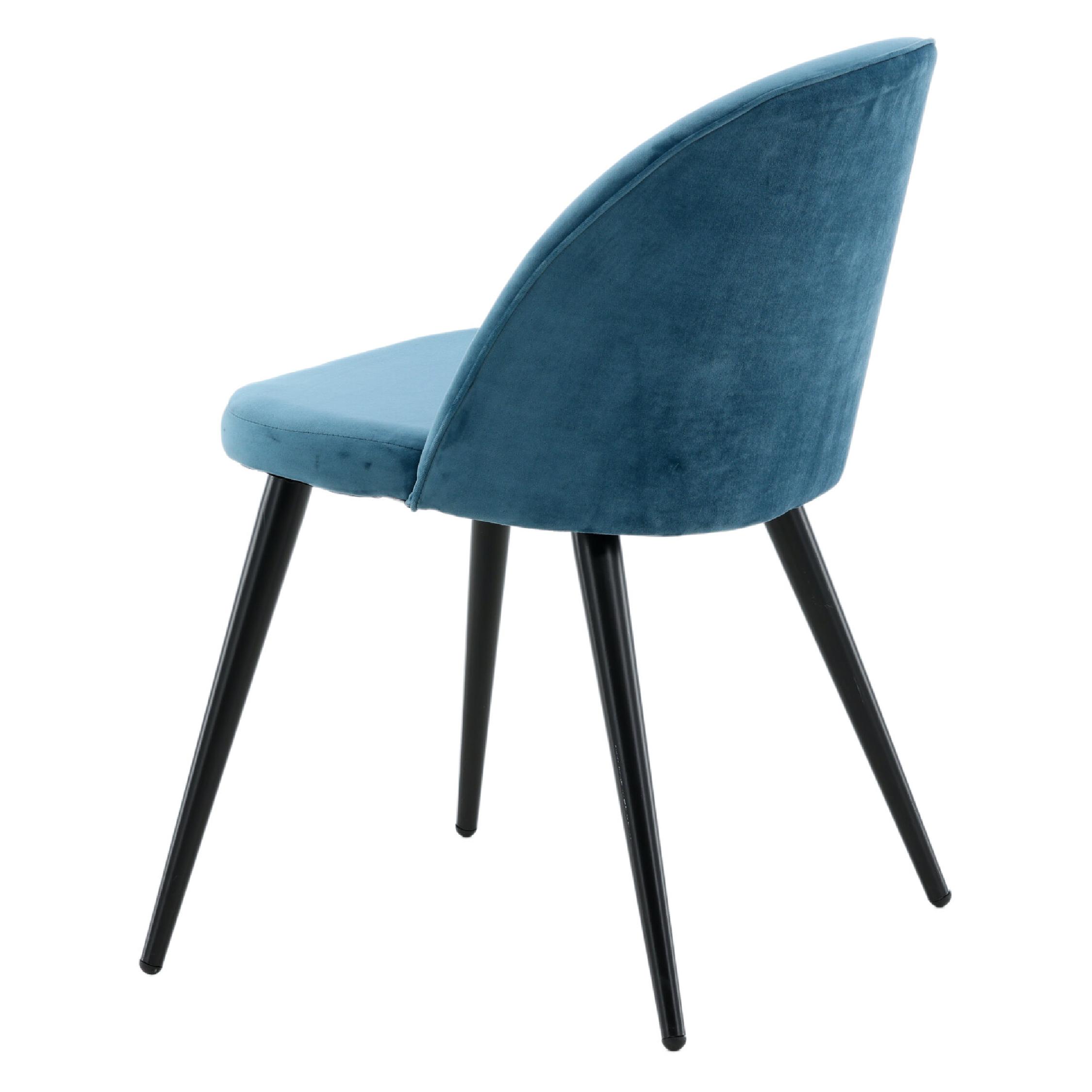 Yomi fluweel eetkamerstoelen blauw zwart afbeelding 5