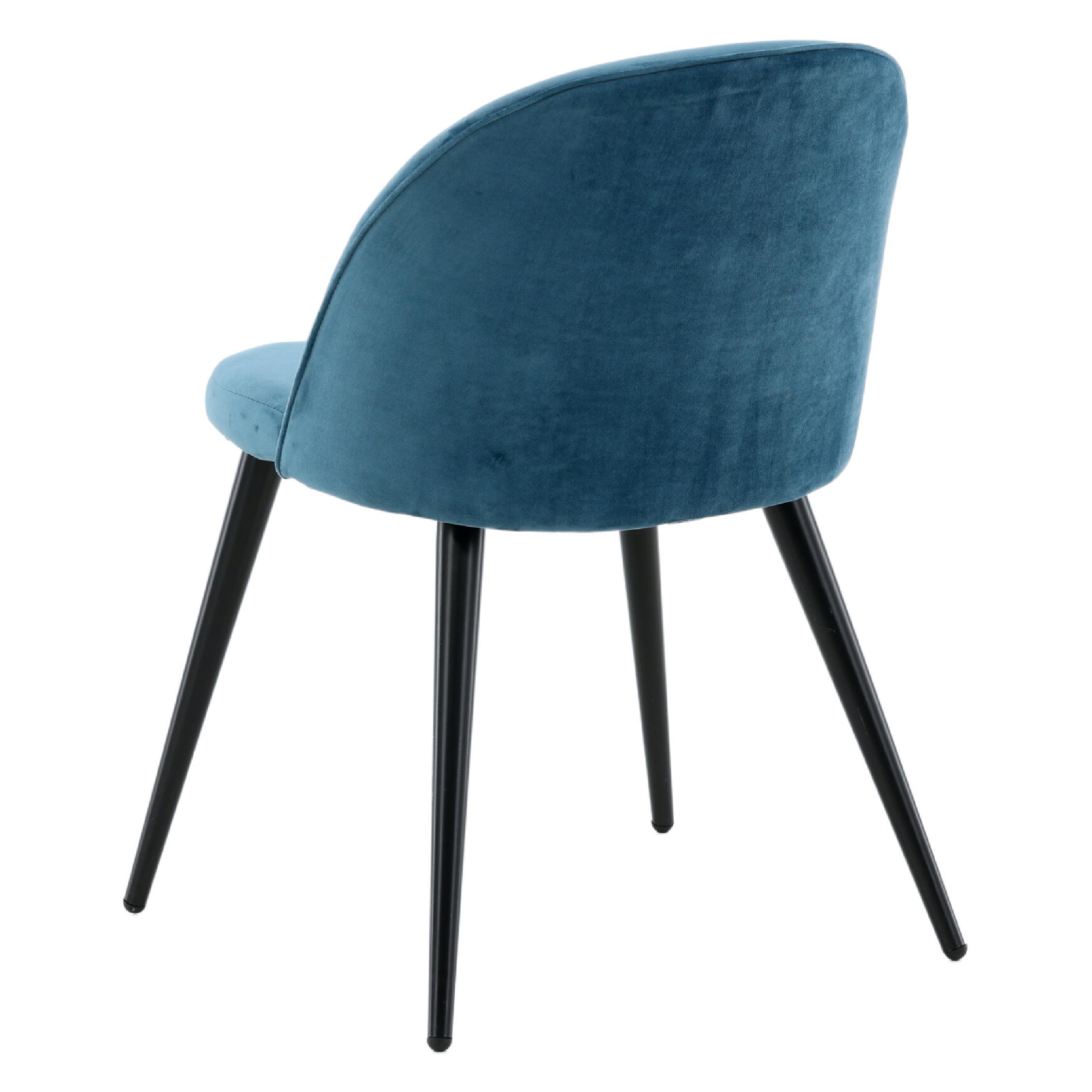 Yomi fluweel eetkamerstoelen blauw zwart afbeelding 6