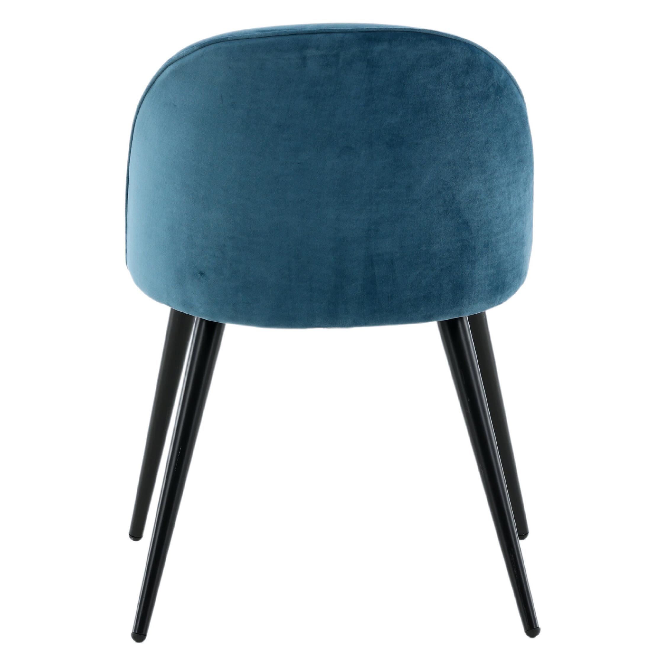 Yomi fluweel eetkamerstoelen blauw zwart afbeelding 7