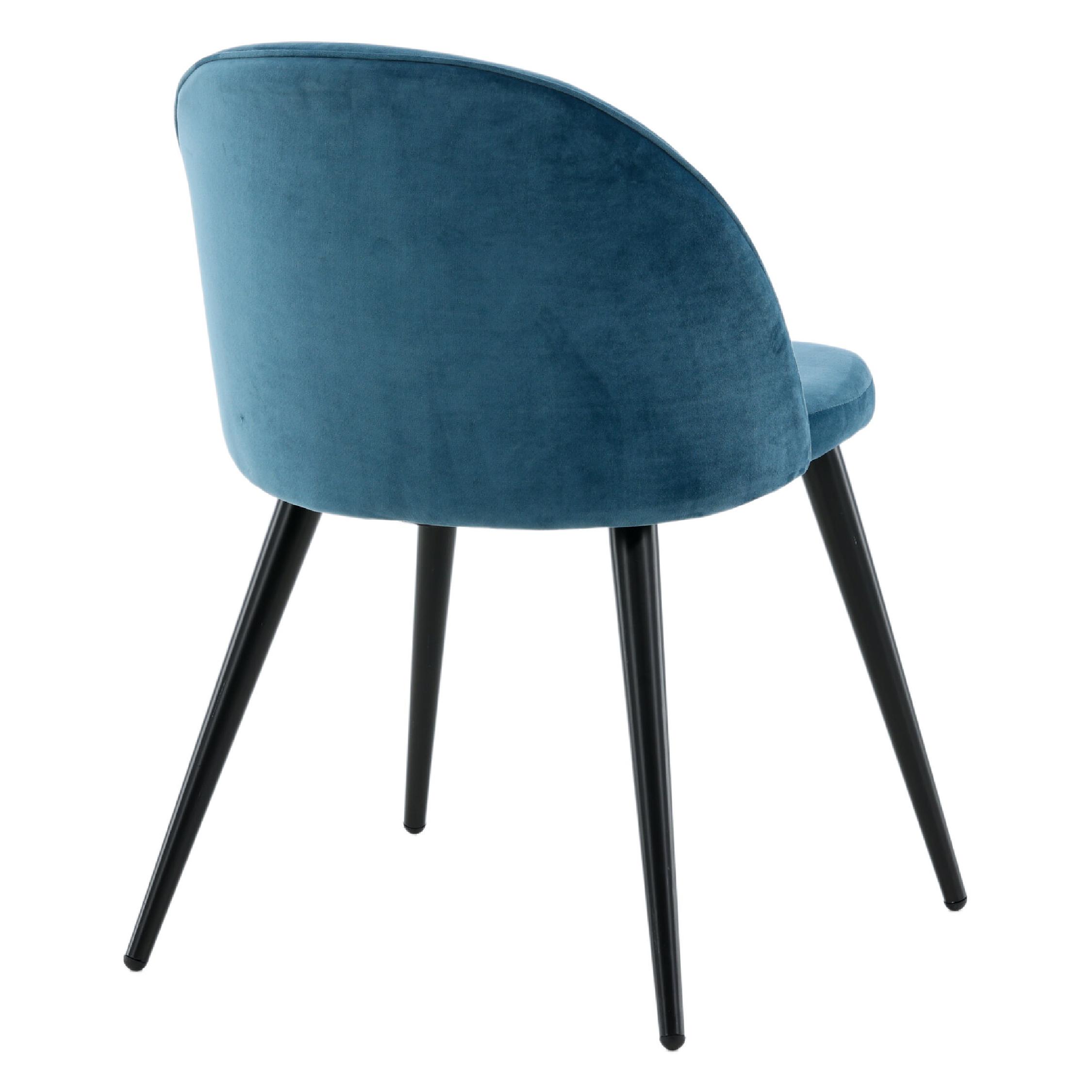 Yomi fluweel eetkamerstoelen blauw zwart afbeelding 8