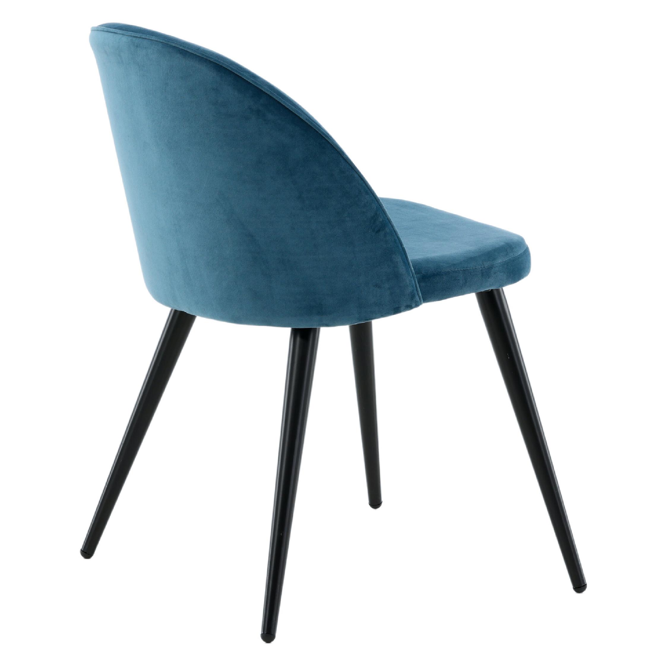 Yomi fluweel eetkamerstoelen blauw zwart afbeelding 9