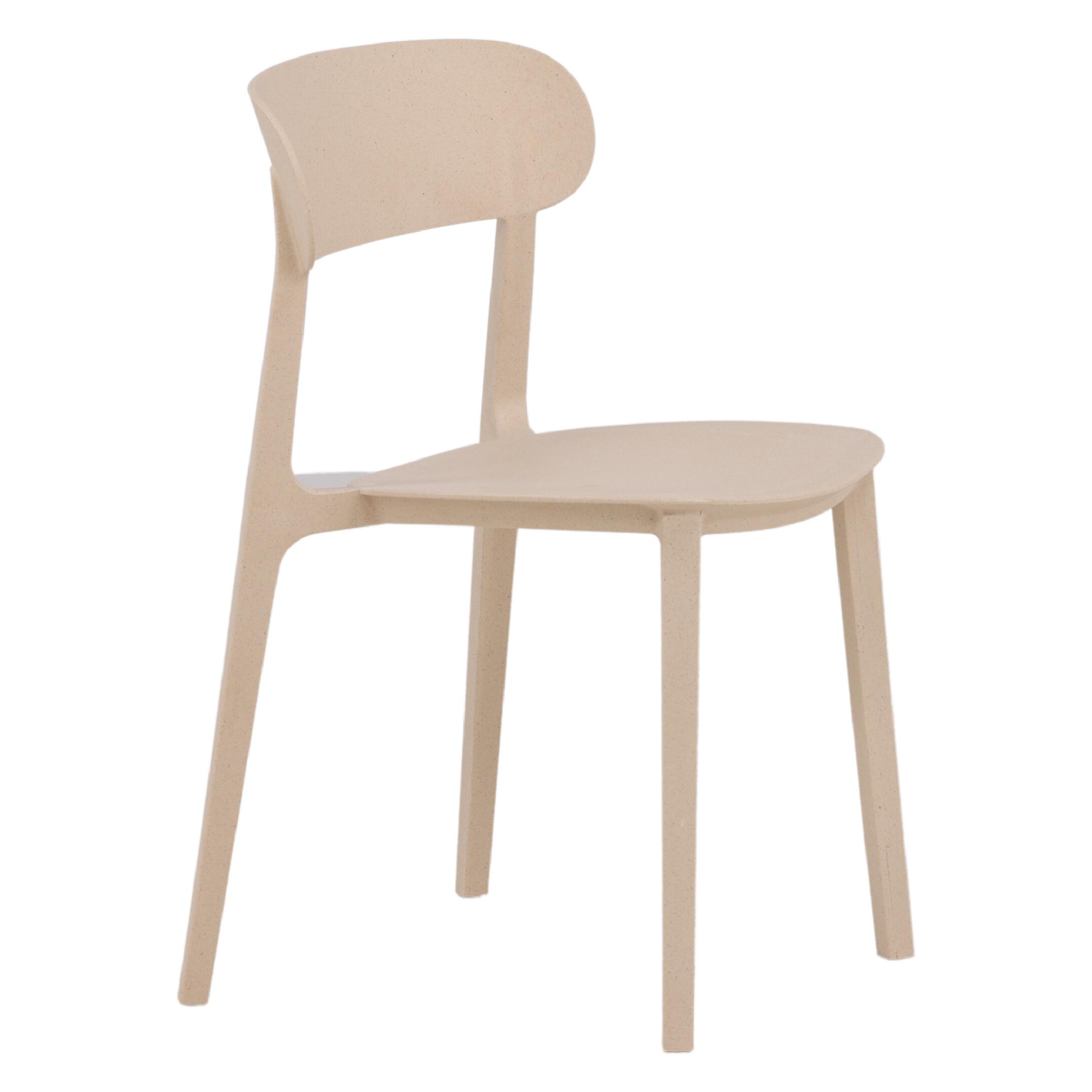 Scandinavische eetkamerstoel beige afbeelding 11