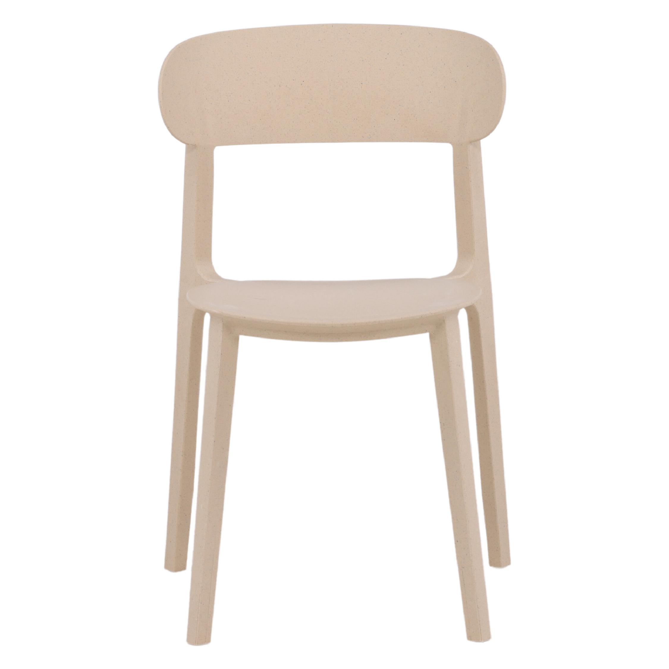 Scandinavische eetkamerstoel beige afbeelding 1