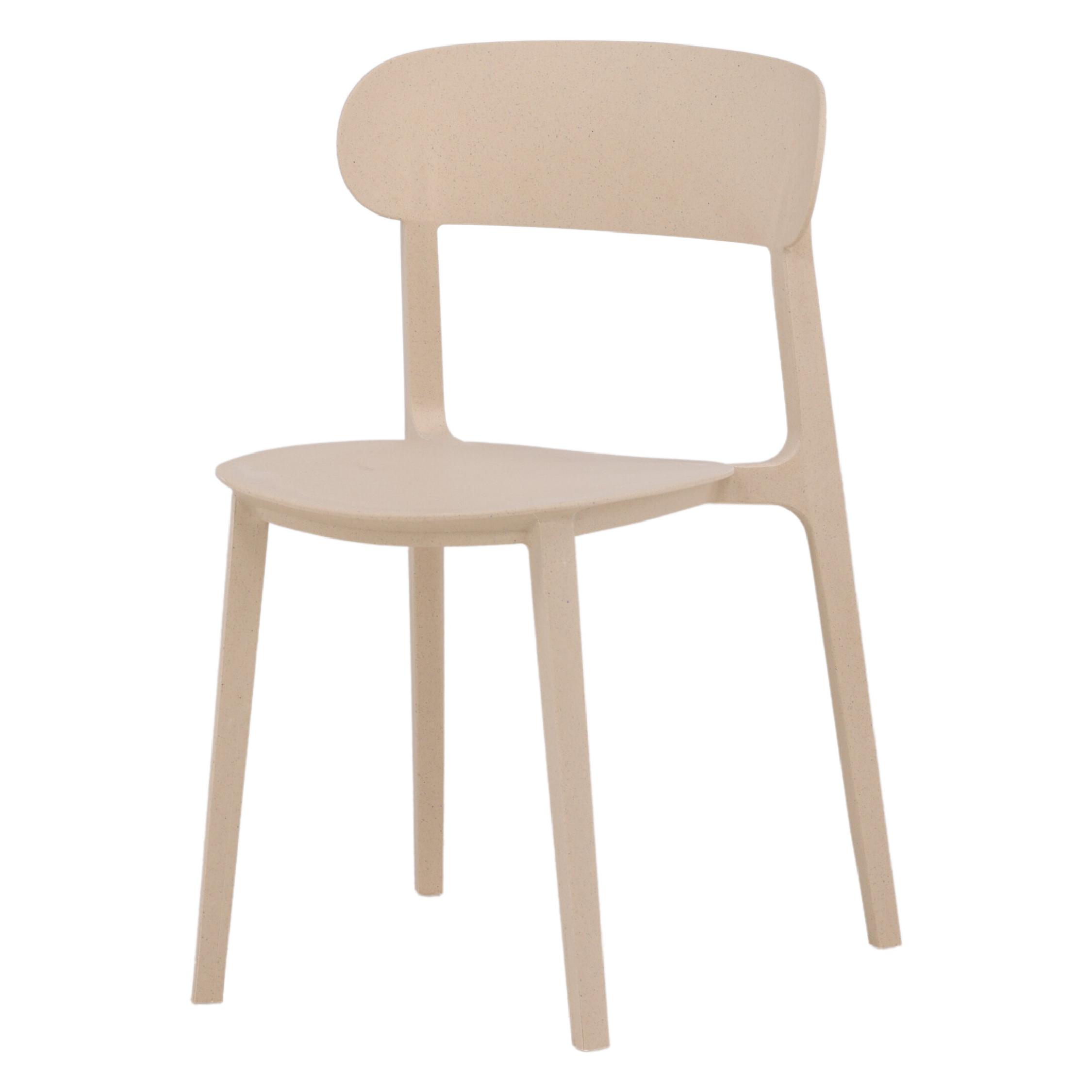 Scandinavische eetkamerstoel beige afbeelding 2