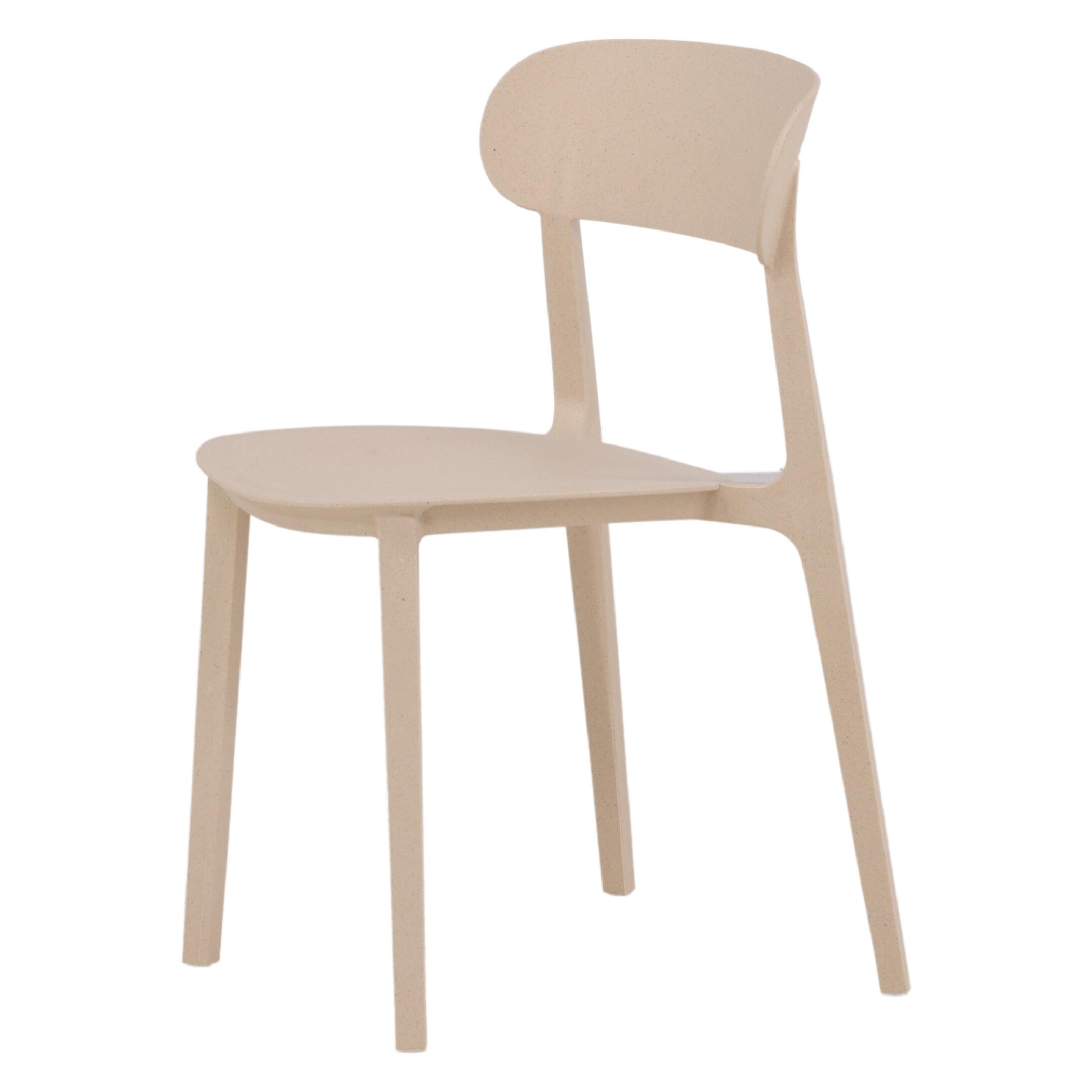 Scandinavische eetkamerstoel beige afbeelding 3