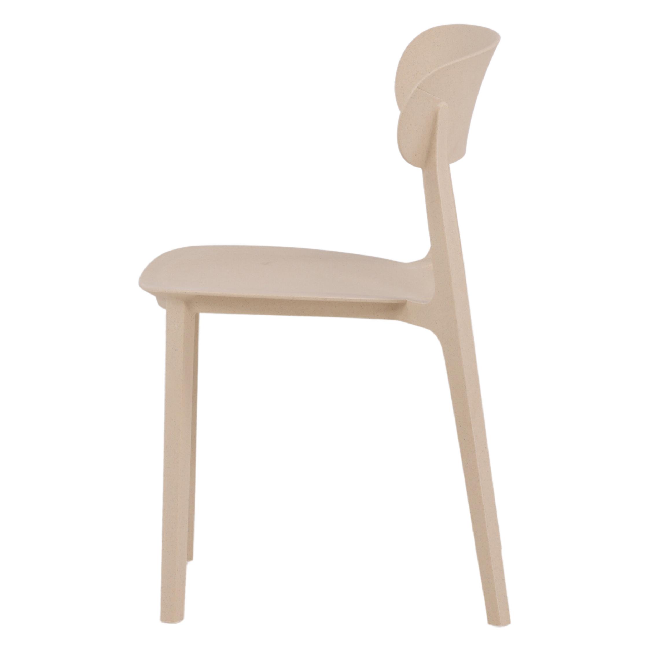 Scandinavische eetkamerstoel beige afbeelding 4