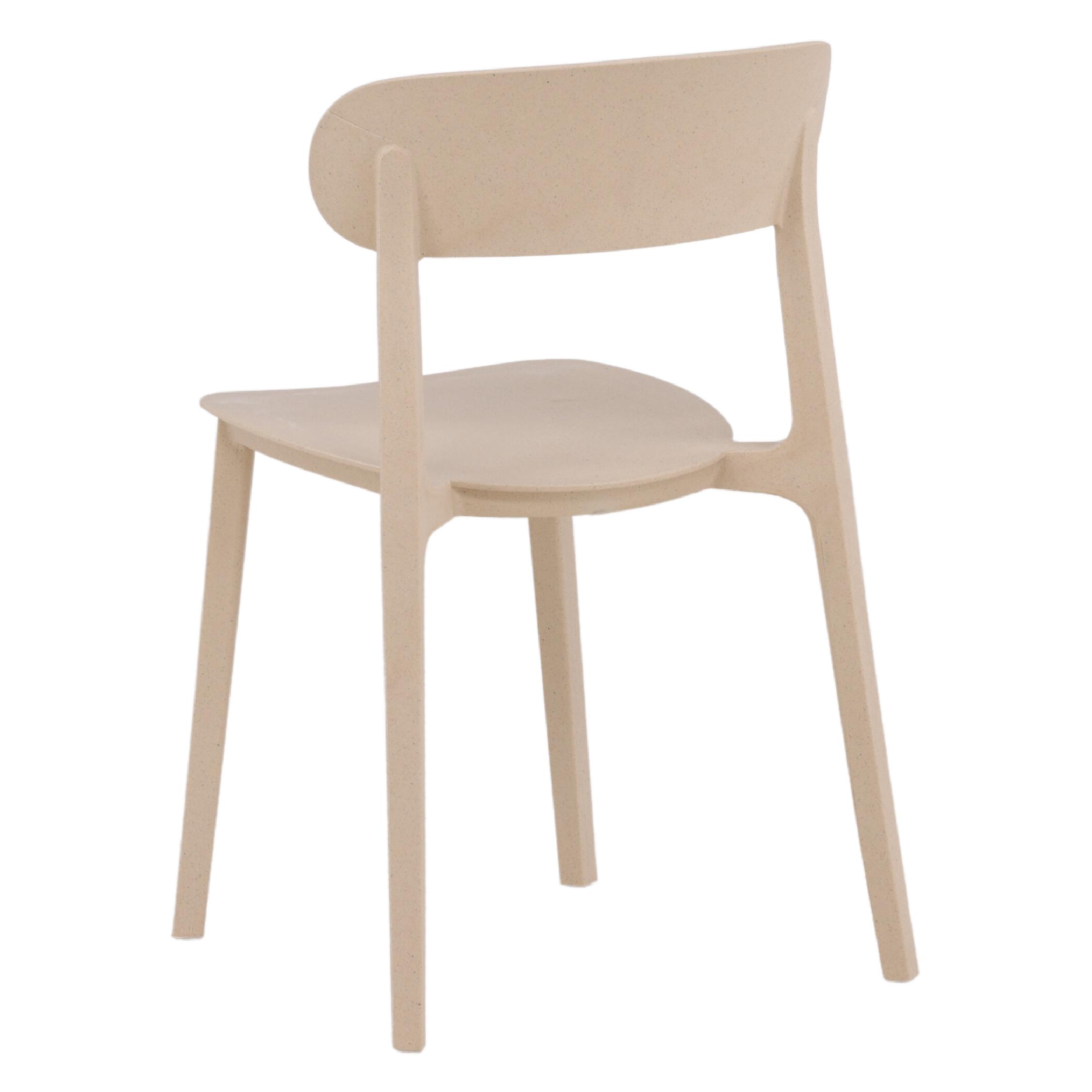 Scandinavische eetkamerstoel beige afbeelding 6