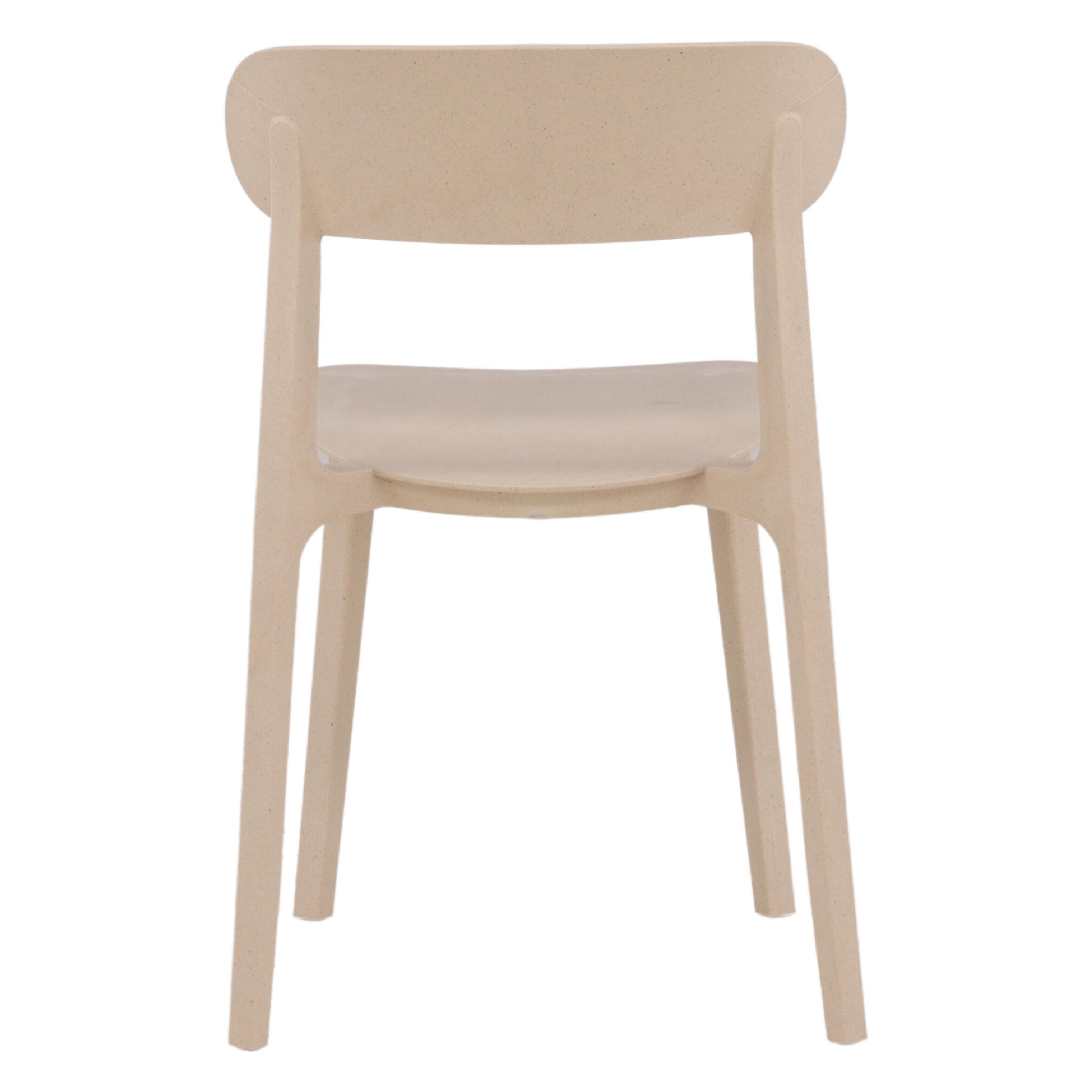 Scandinavische eetkamerstoel beige afbeelding 7