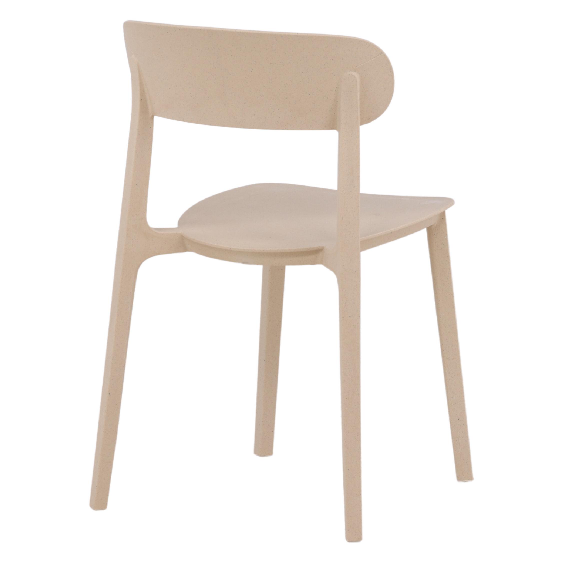 Scandinavische eetkamerstoel beige afbeelding 8