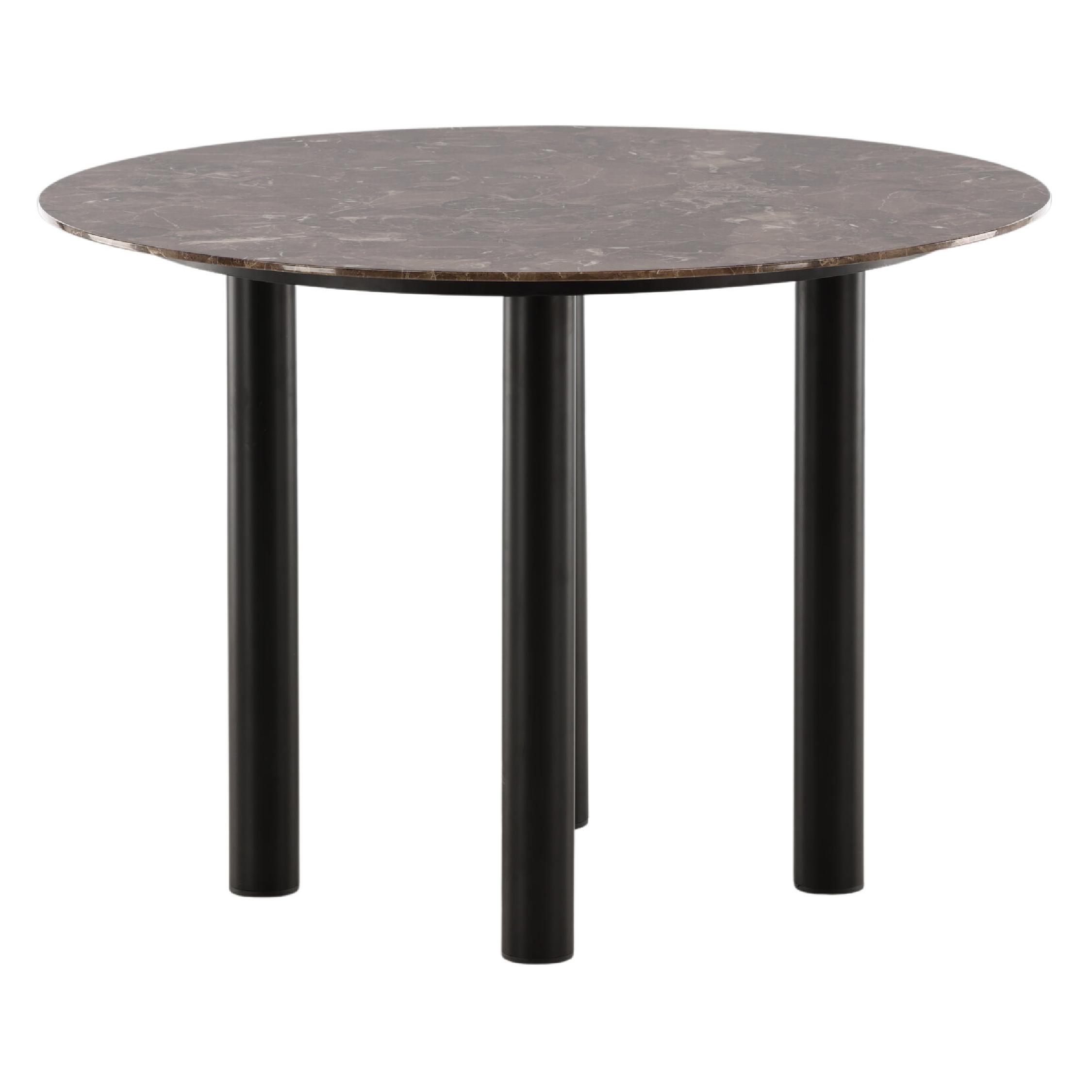 Ronde marmeren eettafel zwart donkerbruin afbeelding 4