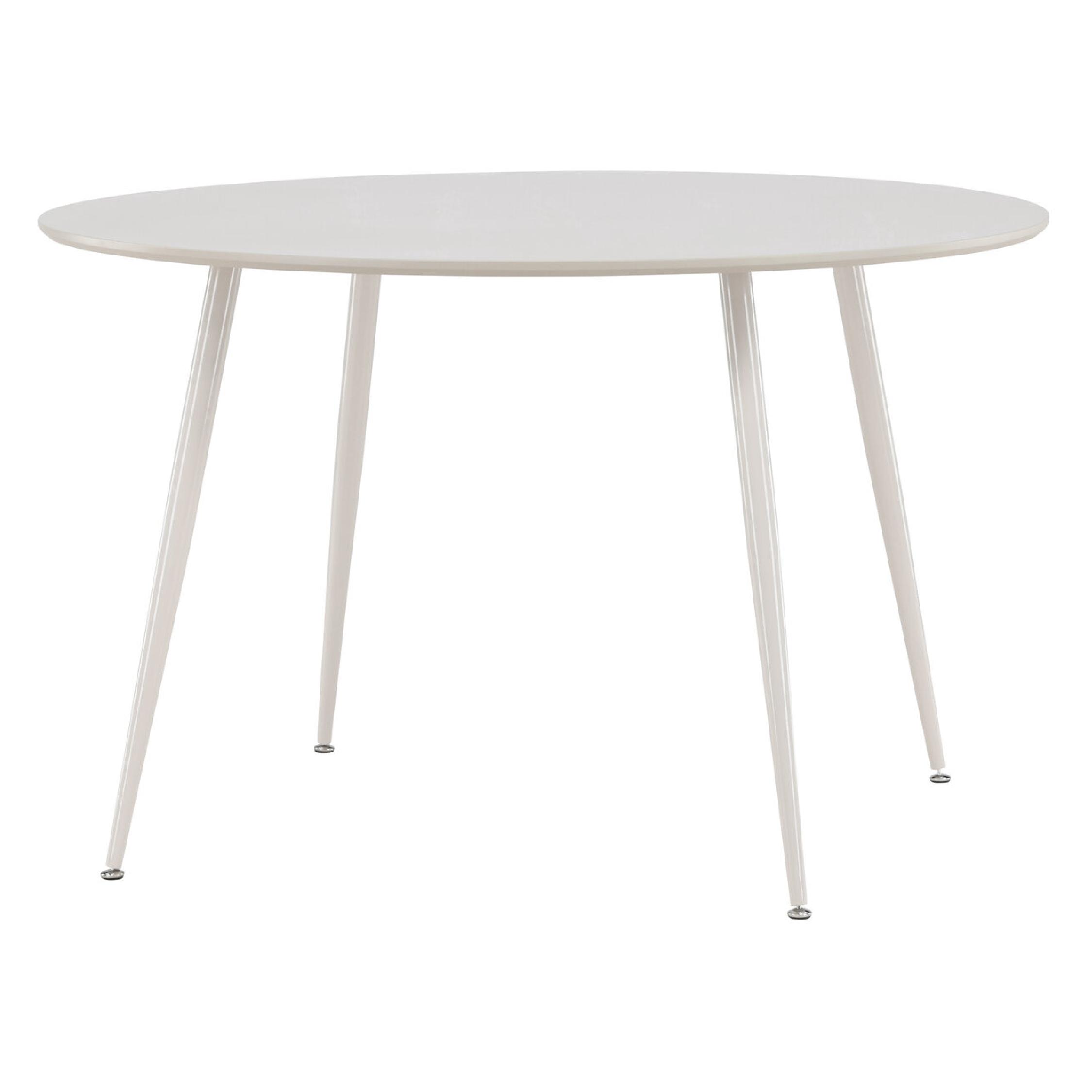 Ronde beige eettafel 120 cm afbeelding 12