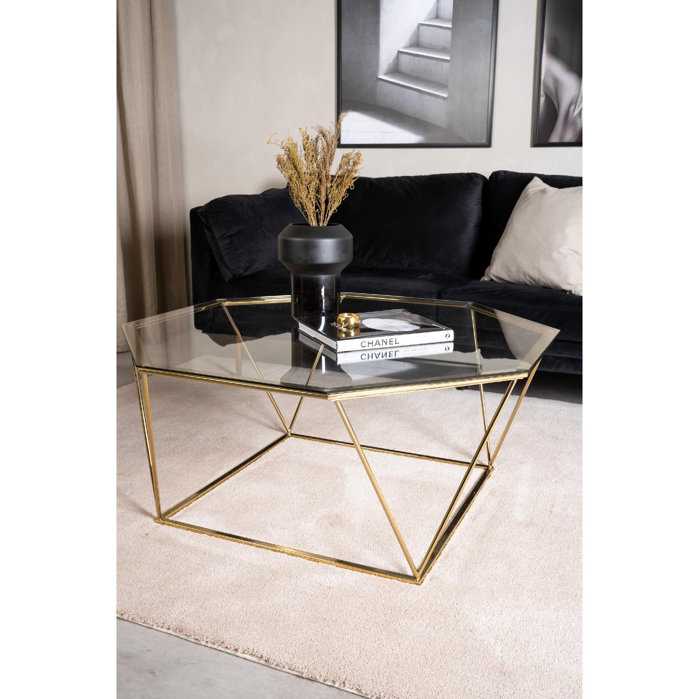 Aphi salontafel glas goud afbeelding 5