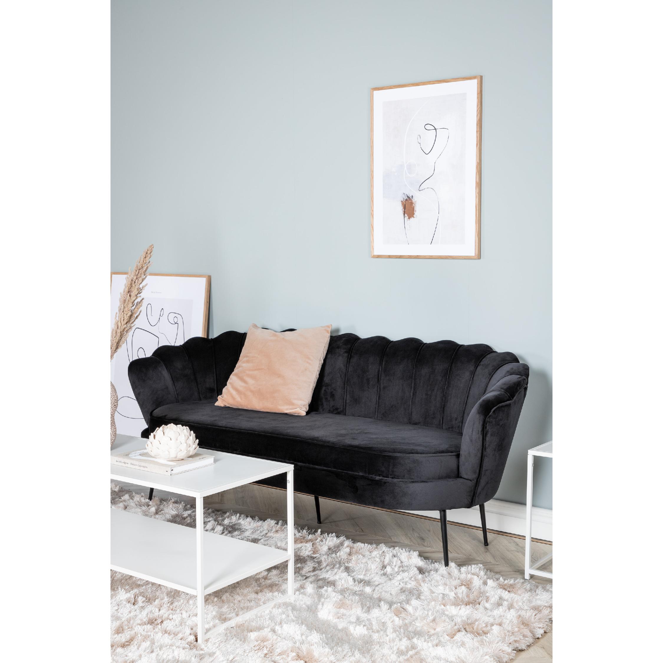 Piro Sofa 3-zits zwart fluweel afbeelding 6