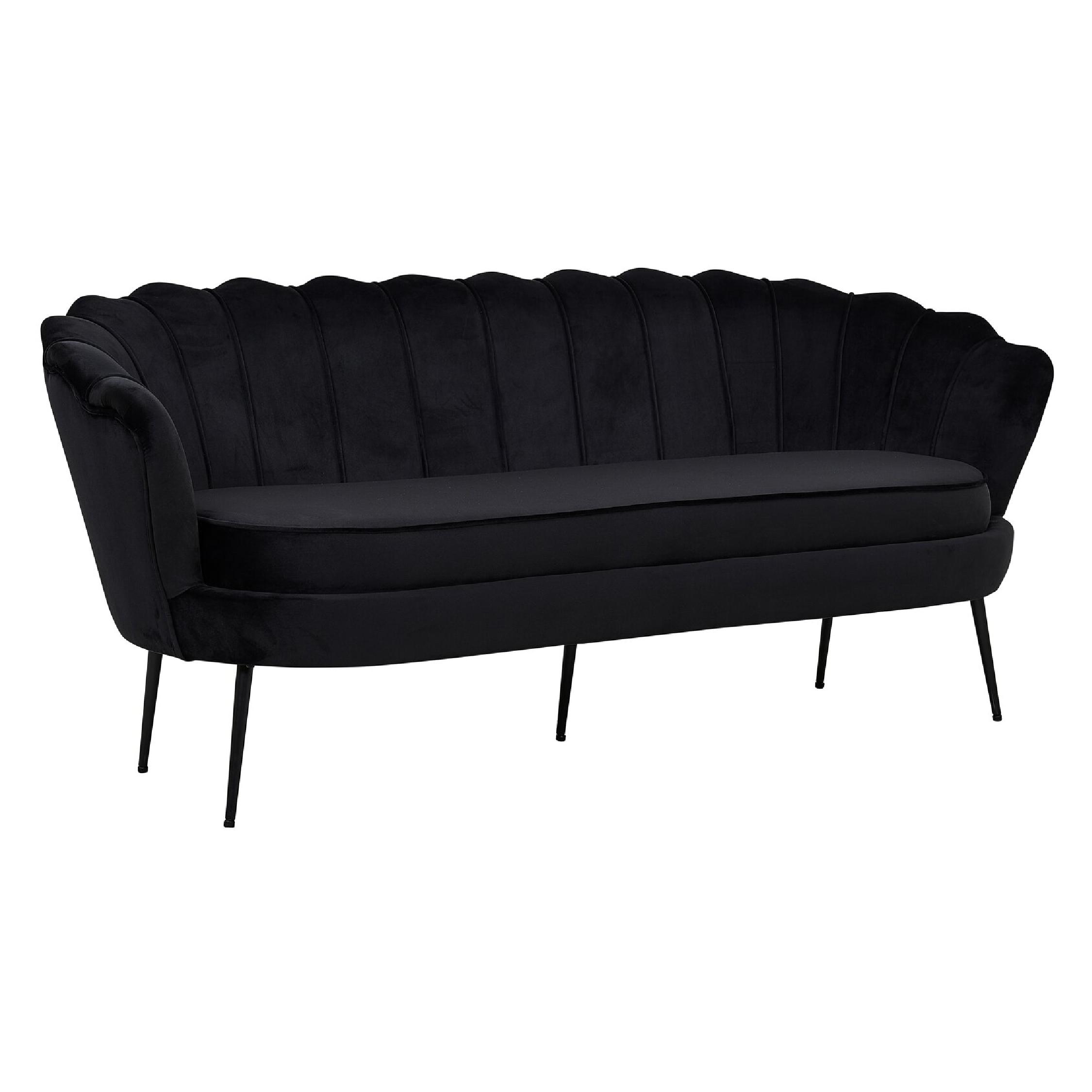 Piro Sofa 3-zits zwart fluweel afbeelding 3