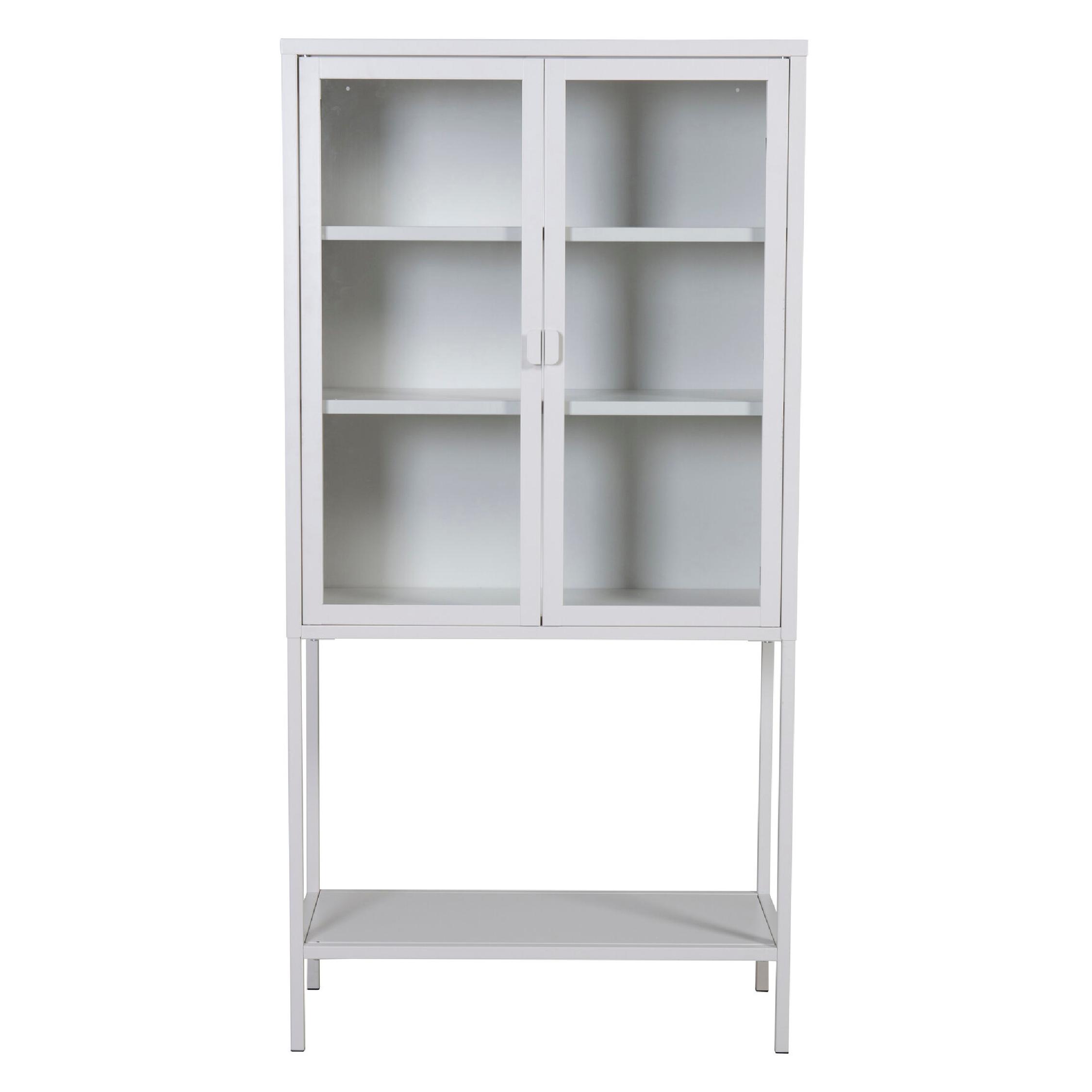 Scandinavisch design kast wit glas staal afbeelding 1