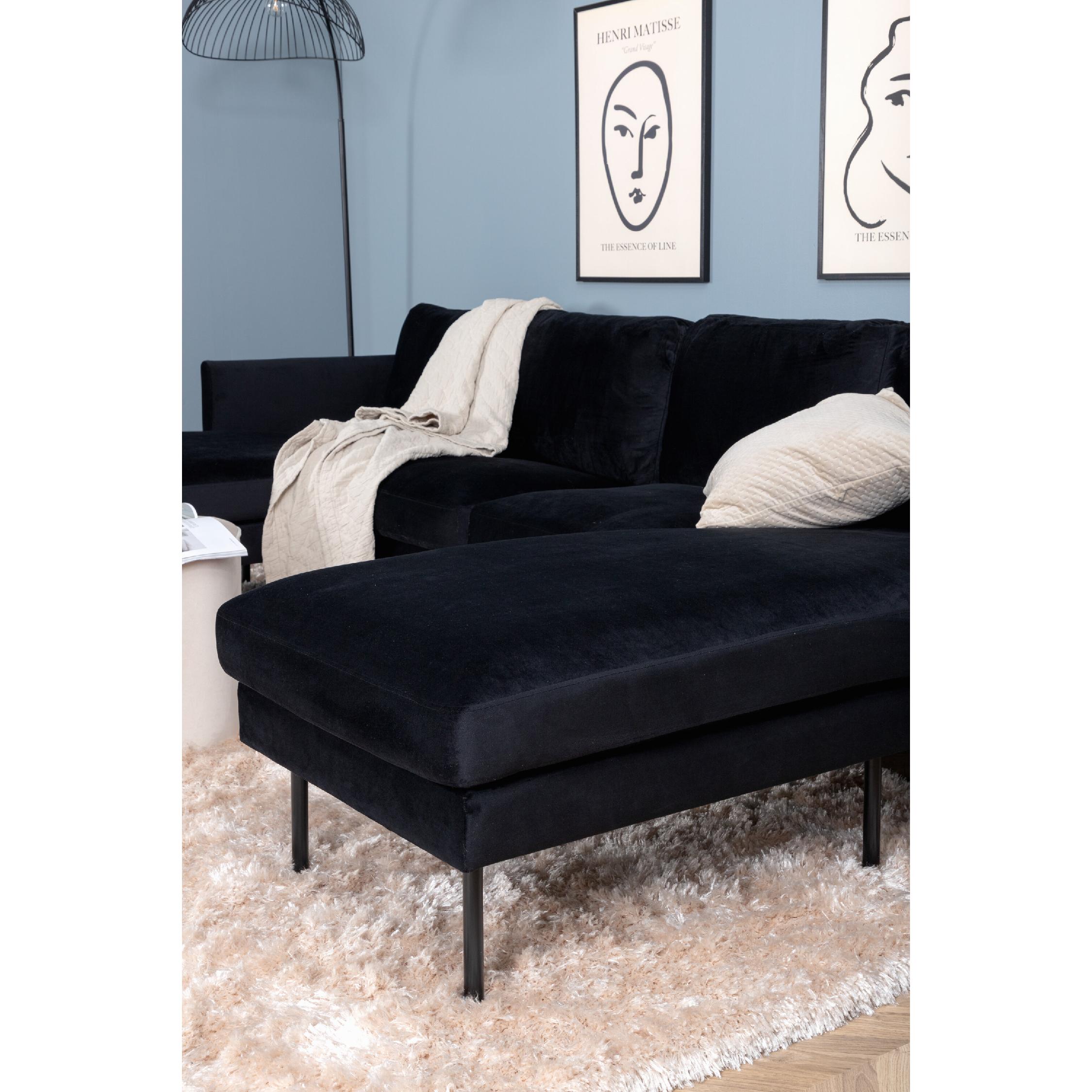 Jano U-Sofa zwart fluweel afbeelding 11