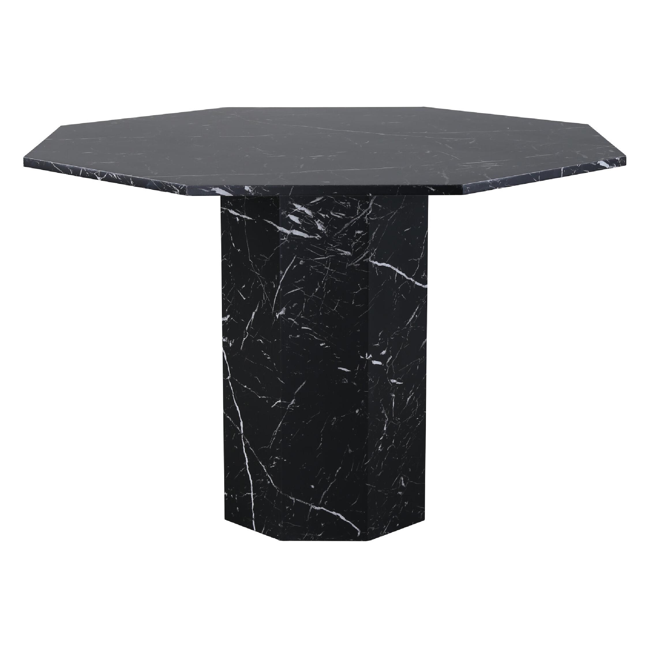 ronde eettafel zwart marmerpatroon afbeelding 13