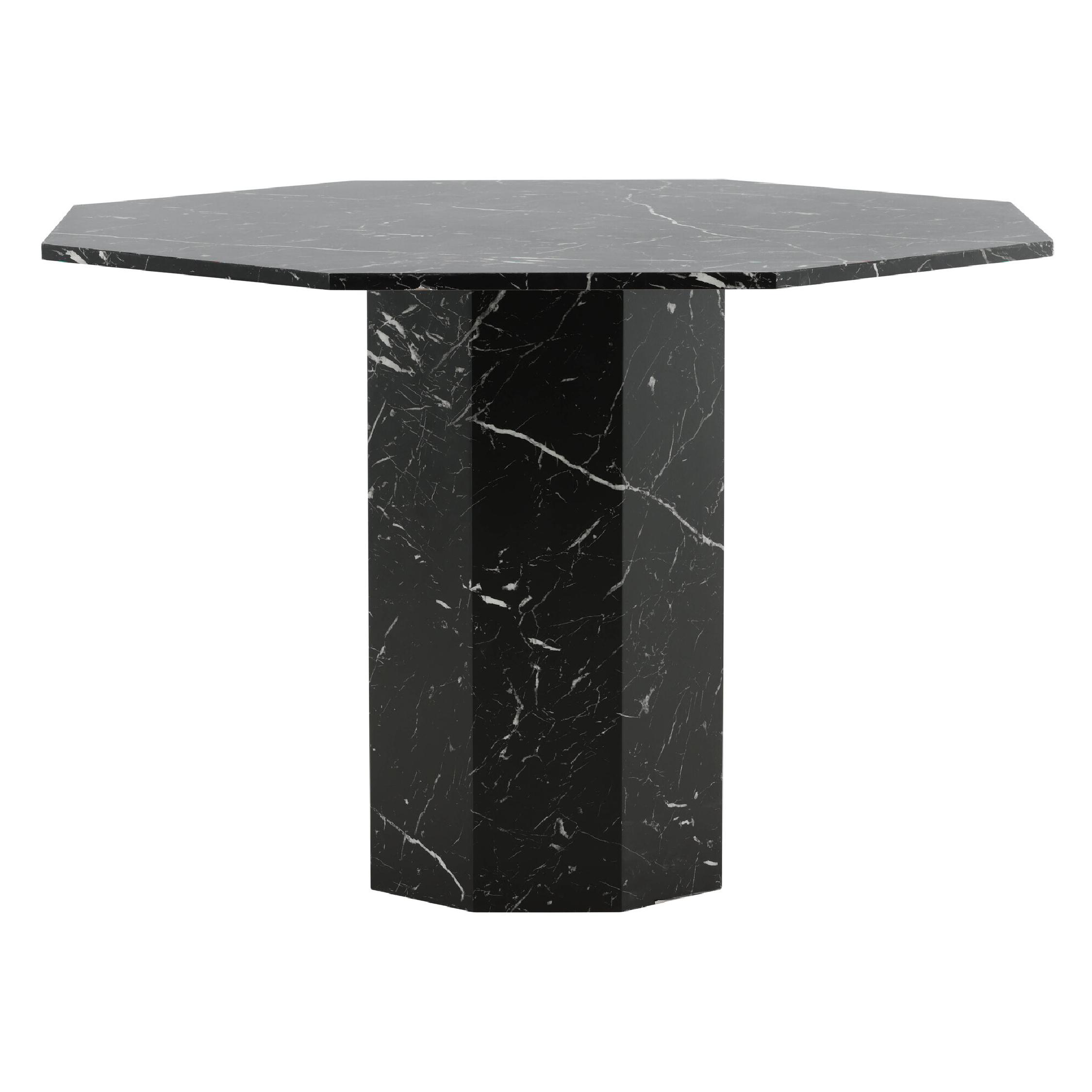 ronde eettafel zwart marmerpatroon afbeelding 10