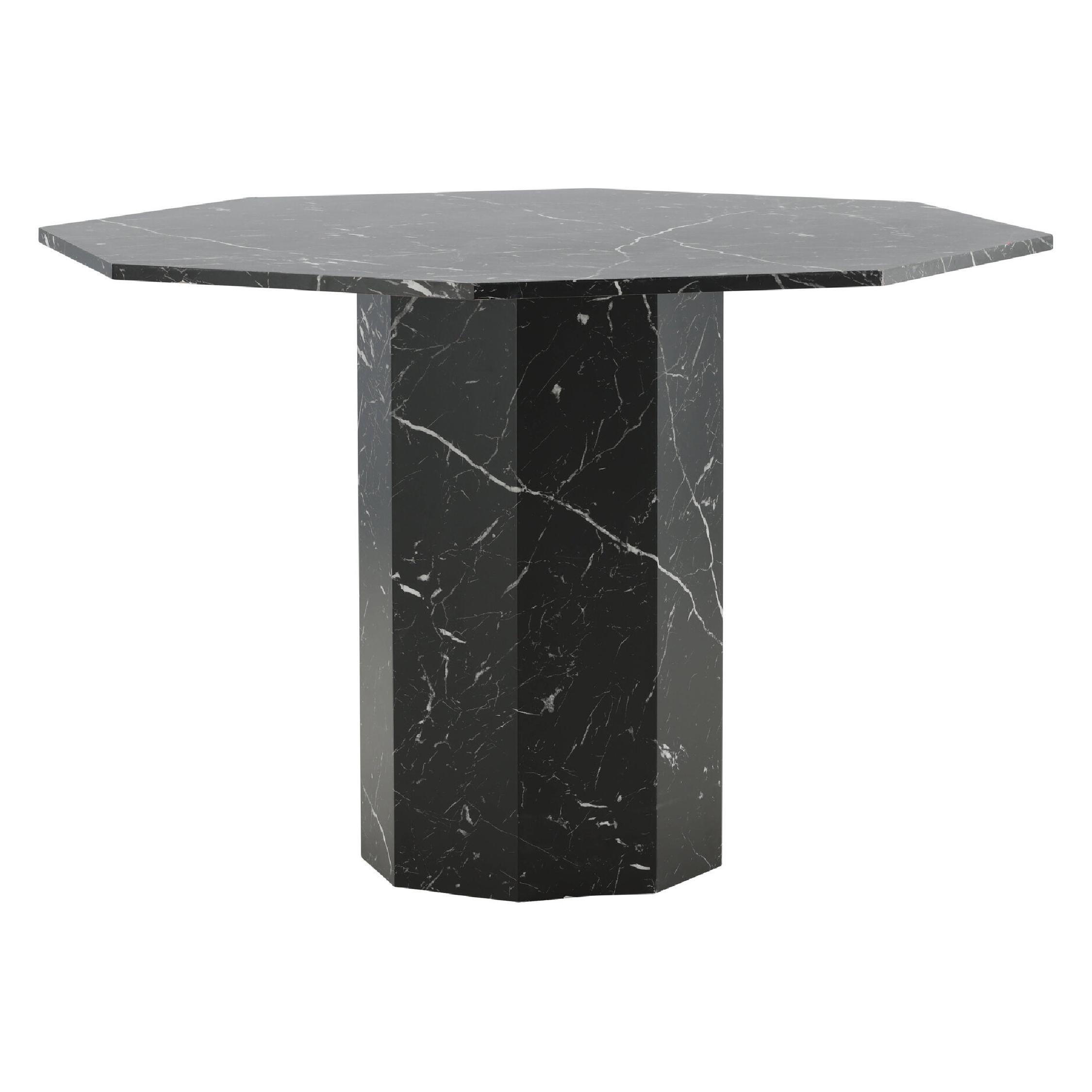 ronde eettafel zwart marmerpatroon afbeelding 11