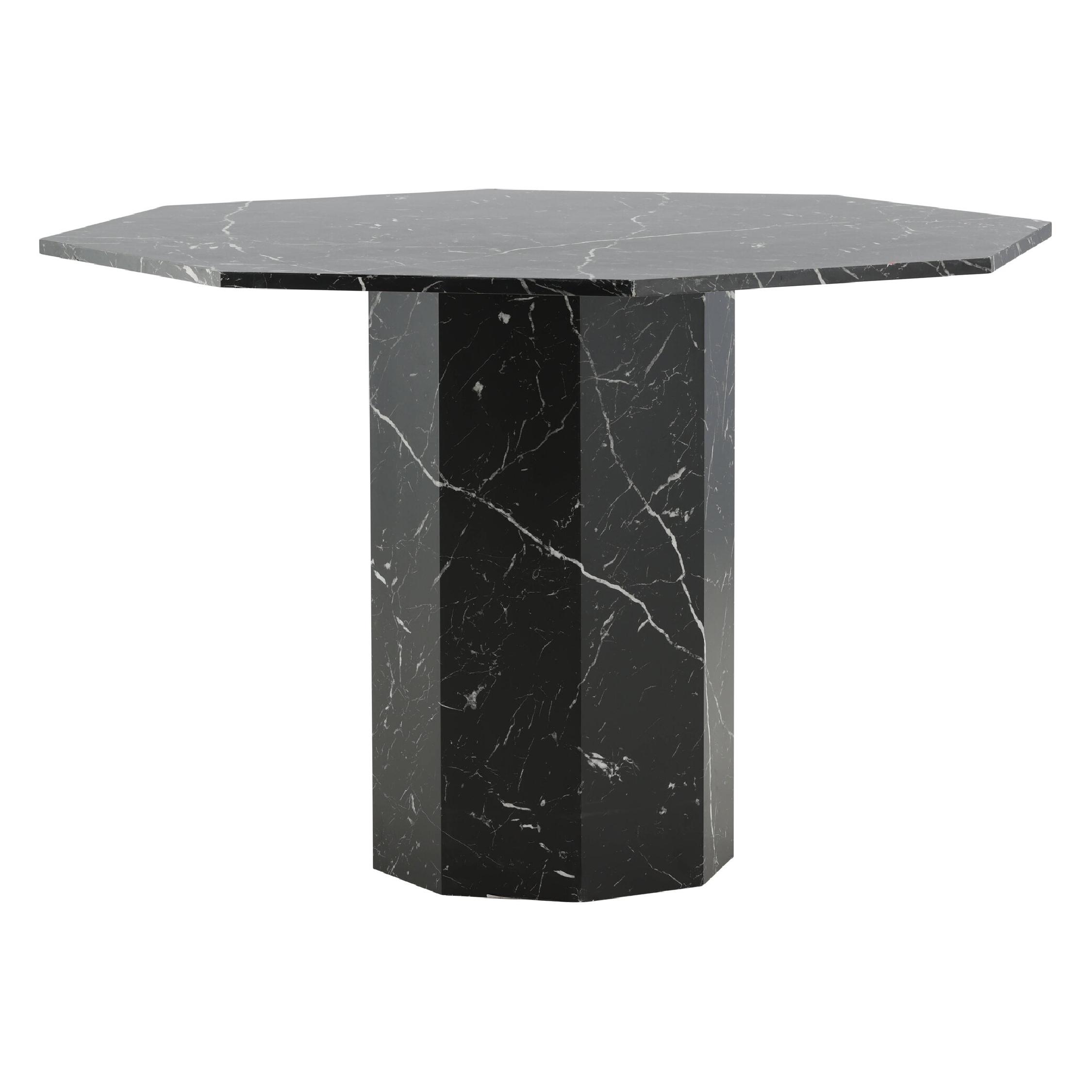 ronde eettafel zwart marmerpatroon afbeelding 12