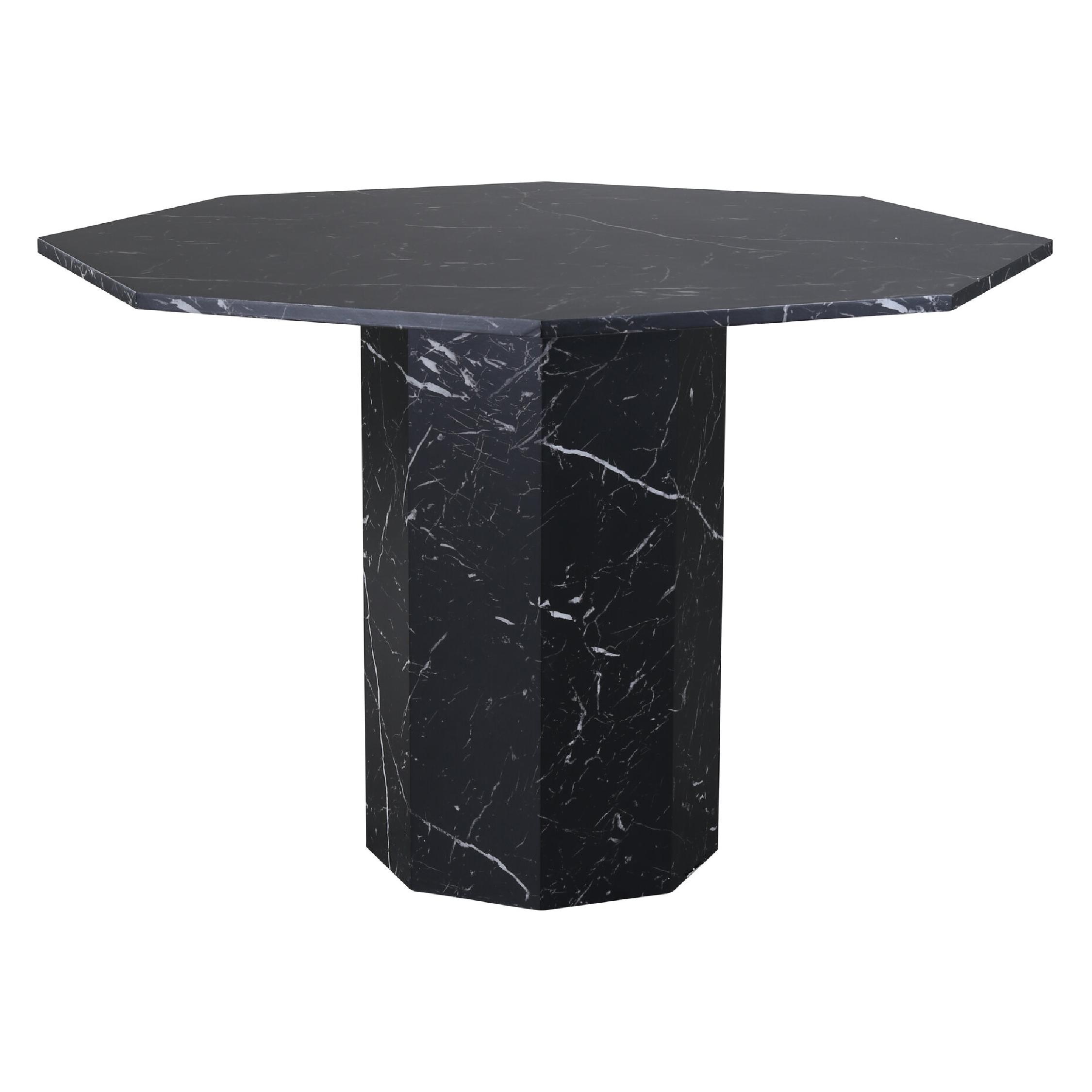 ronde eettafel zwart marmerpatroon afbeelding 14