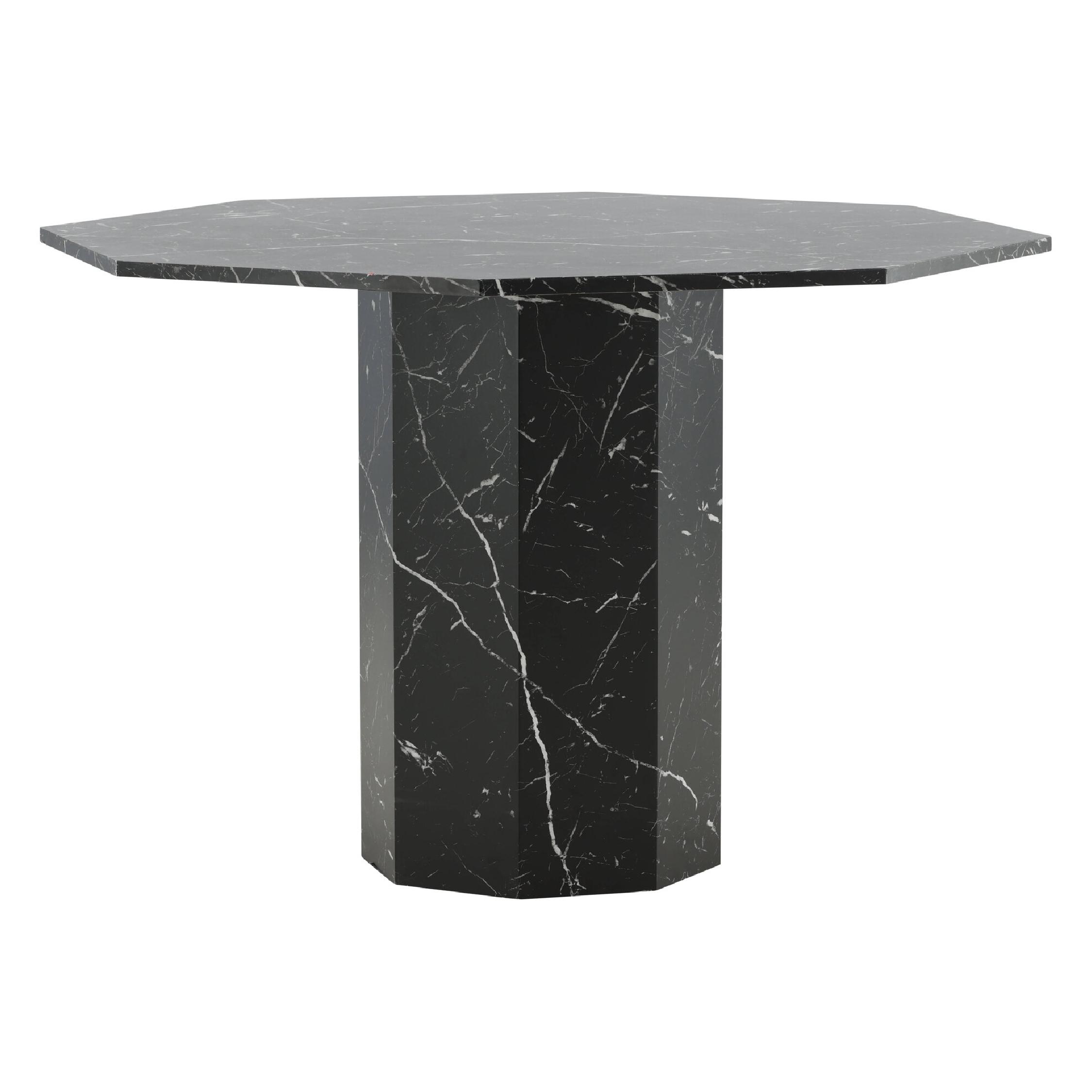 ronde eettafel zwart marmerpatroon afbeelding 2