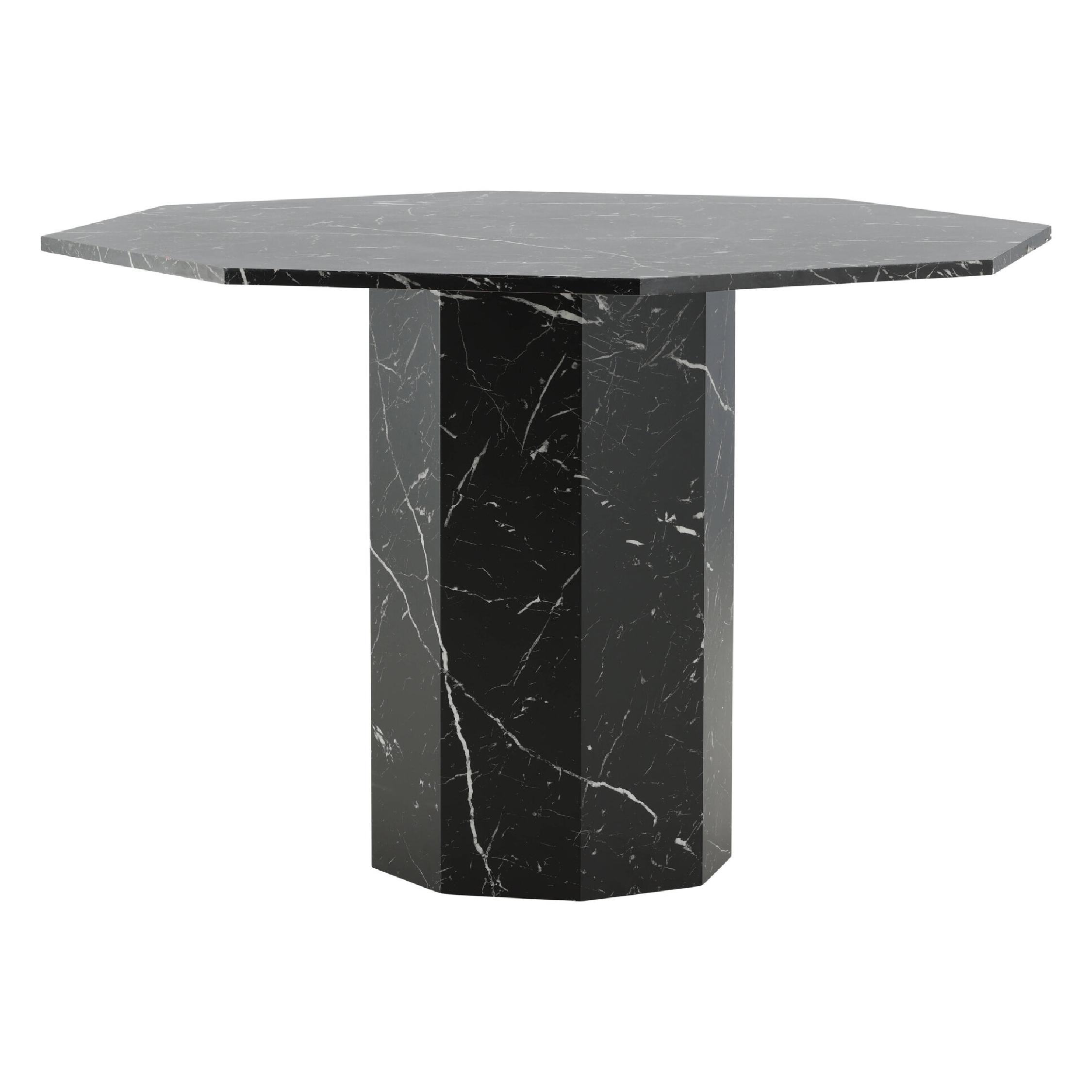 ronde eettafel zwart marmerpatroon afbeelding 3