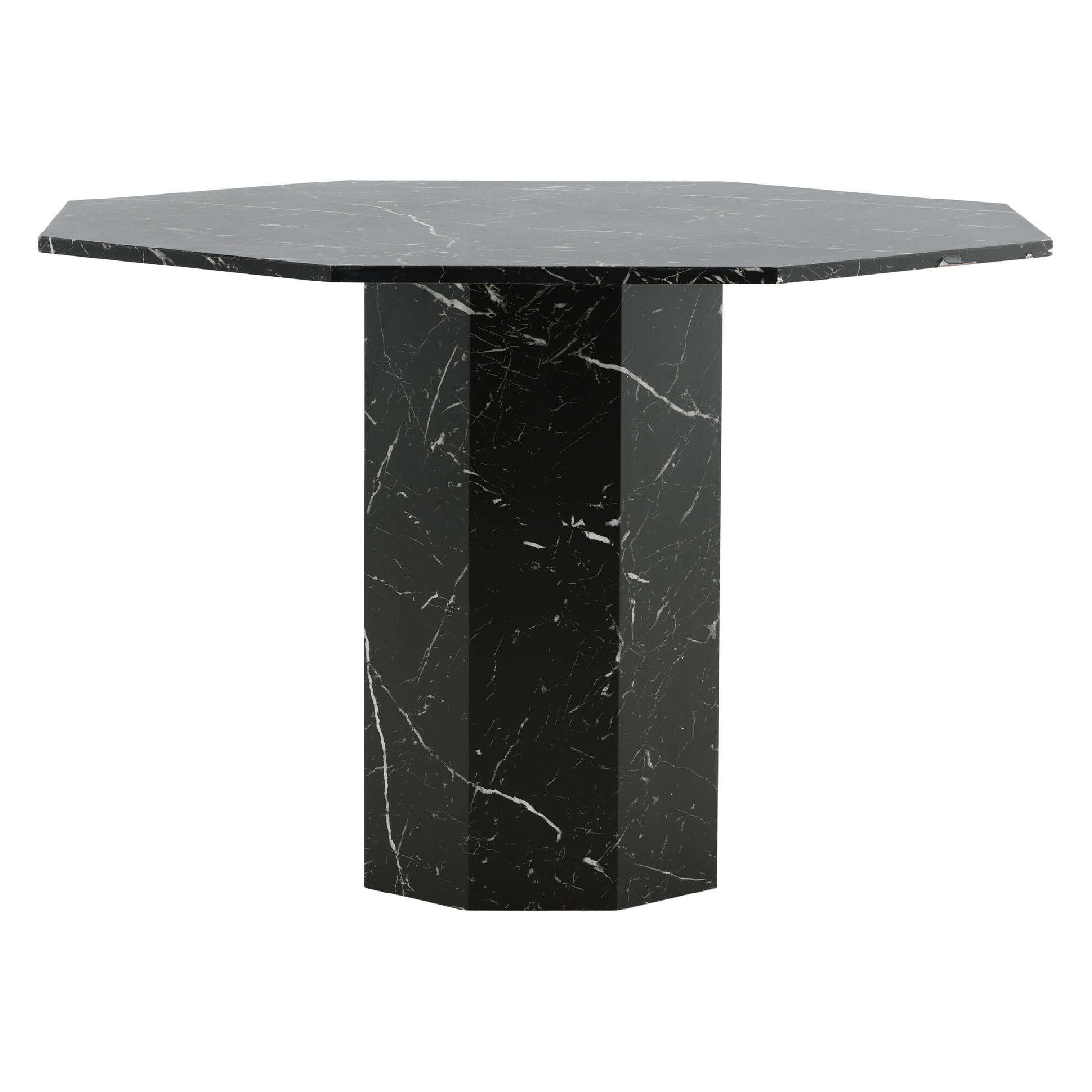 ronde eettafel zwart marmerpatroon afbeelding 4