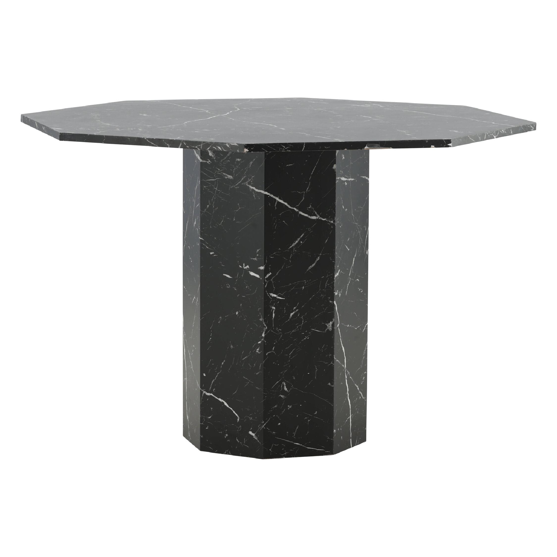 ronde eettafel zwart marmerpatroon afbeelding 5