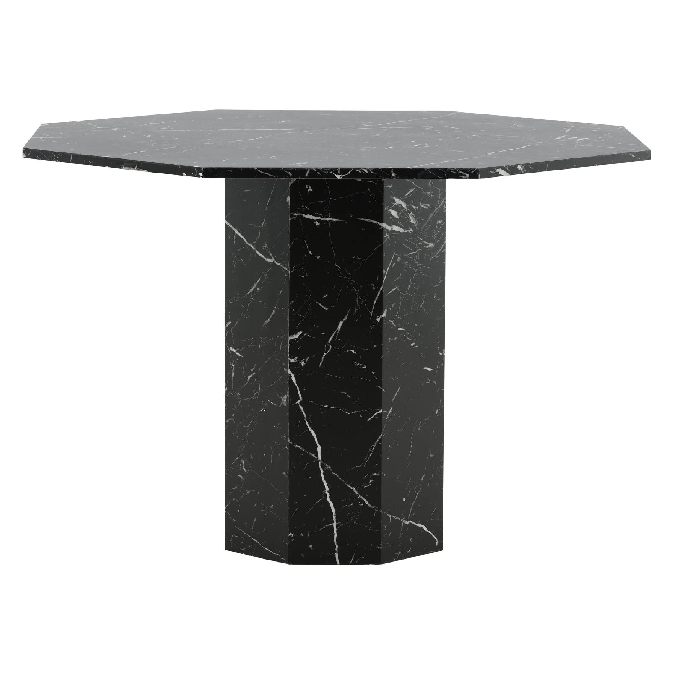 ronde eettafel zwart marmerpatroon afbeelding 7