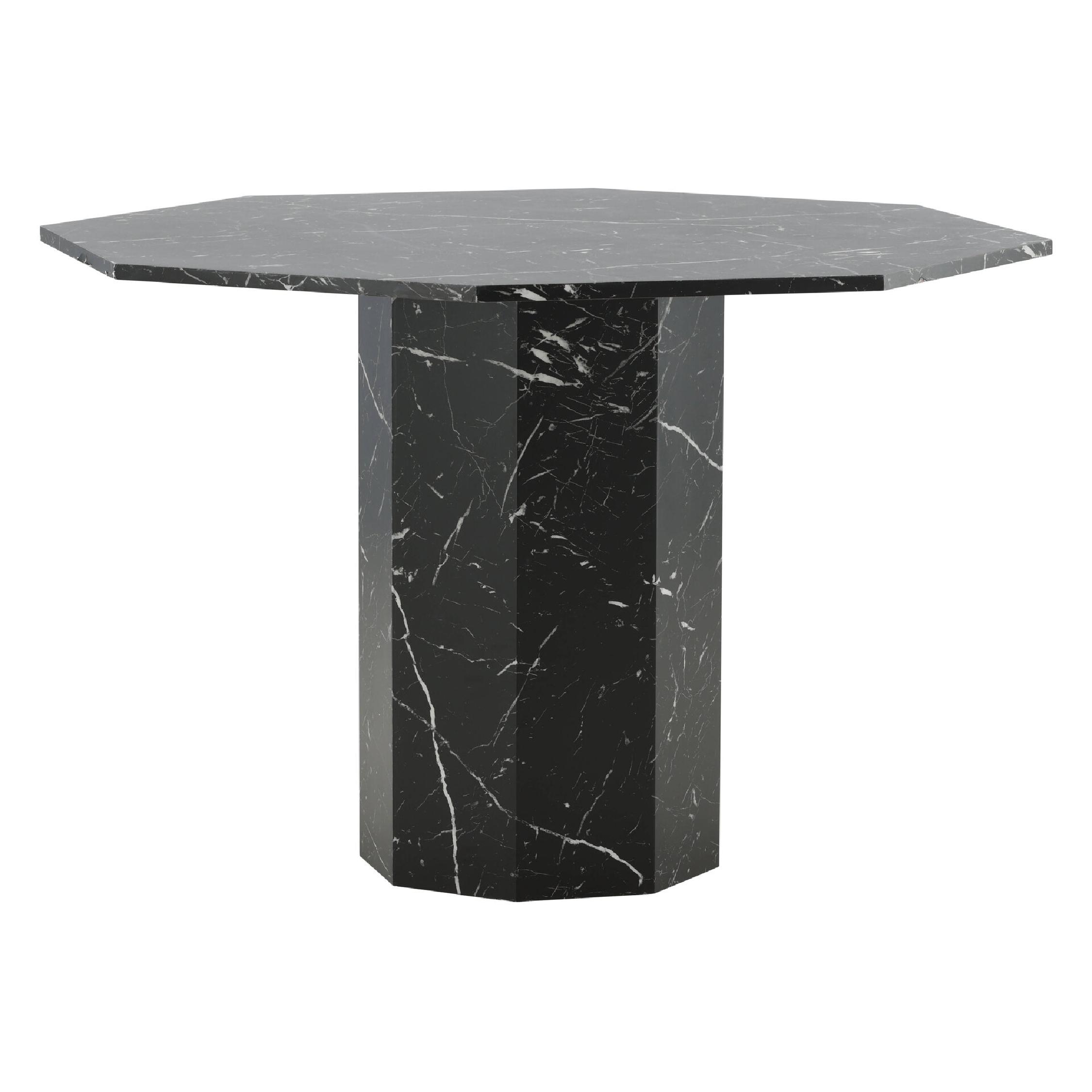 ronde eettafel zwart marmerpatroon afbeelding 8