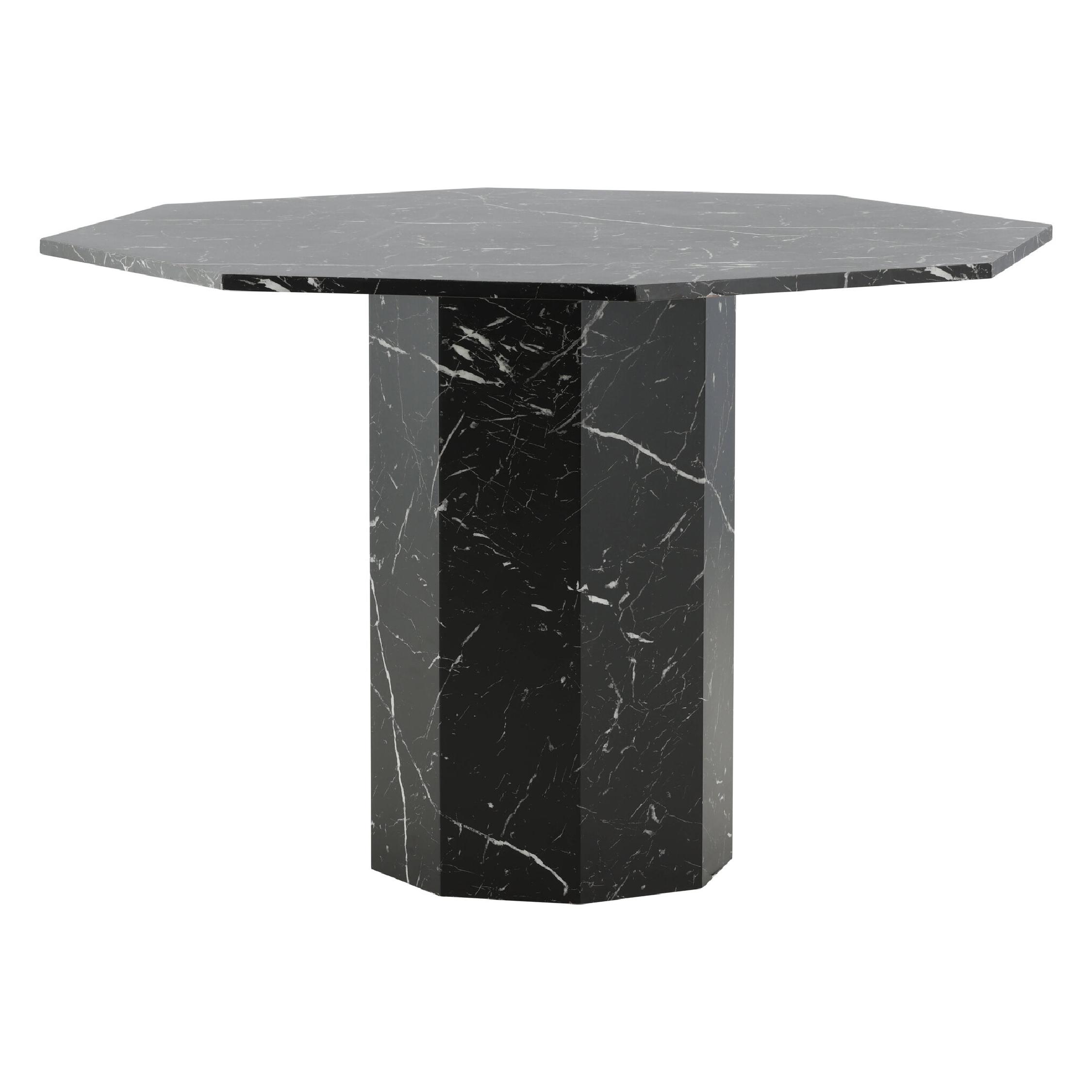 ronde eettafel zwart marmerpatroon afbeelding 9