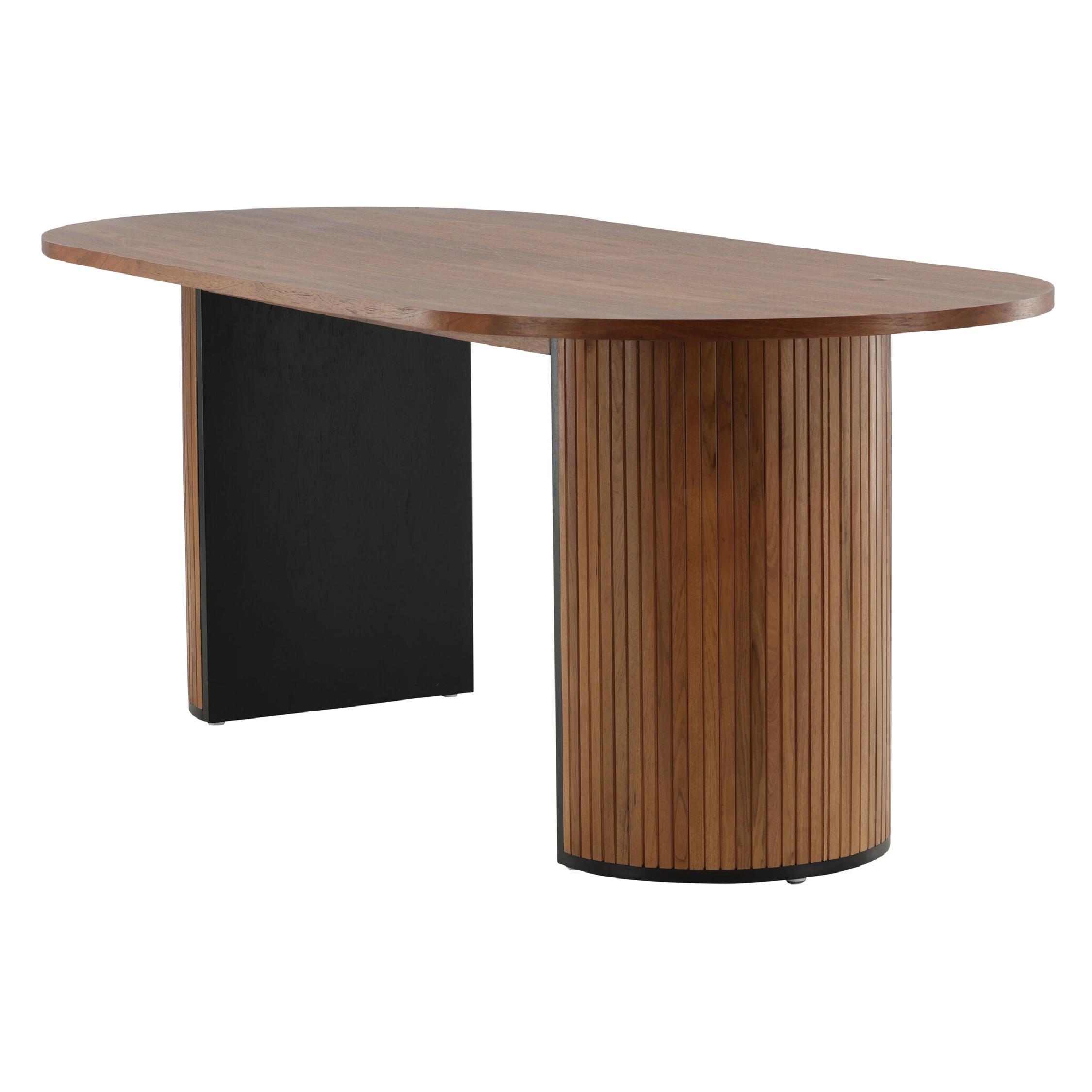 Ovale eettafel walnootkleur afbeelding 3