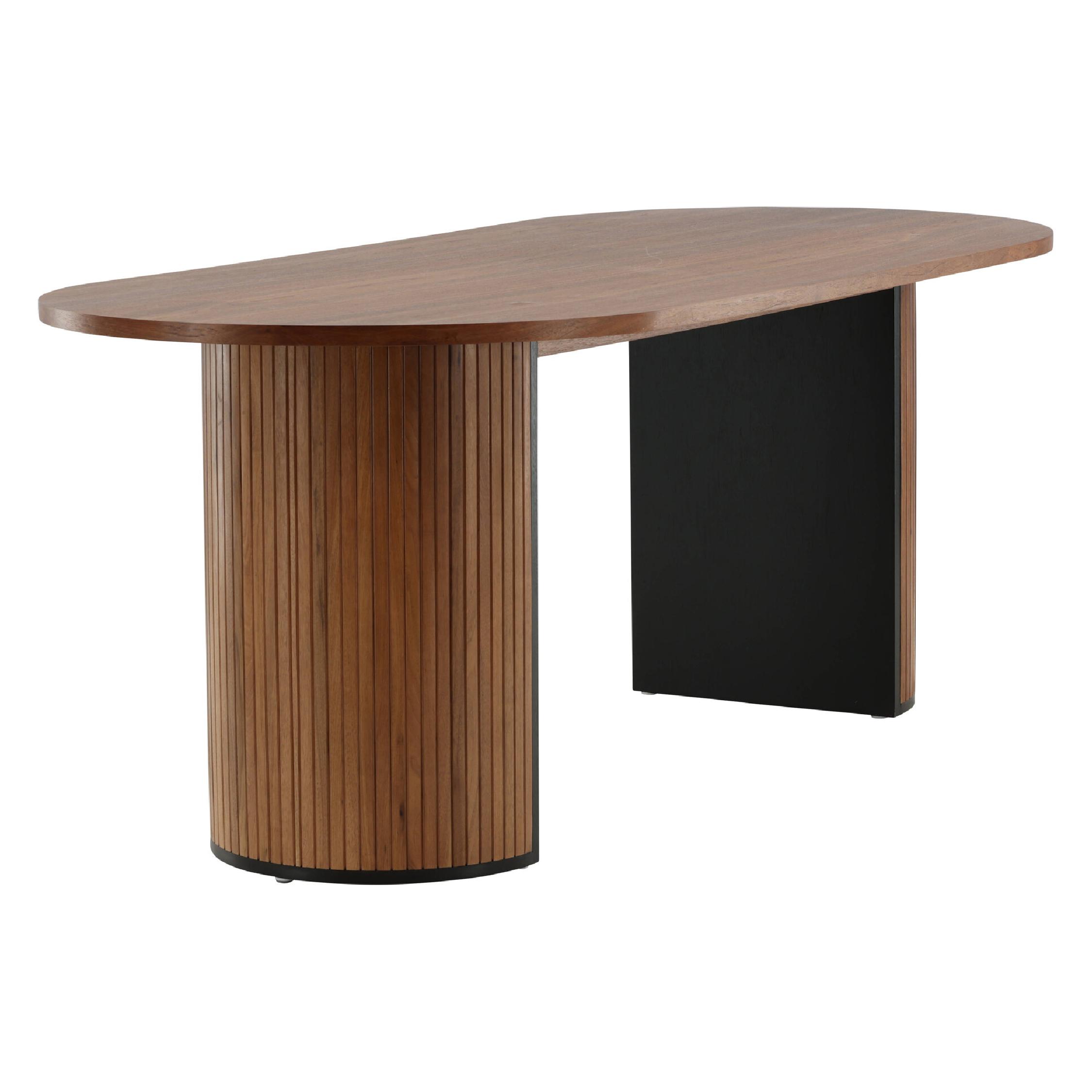 Ovale eettafel walnootkleur afbeelding 5