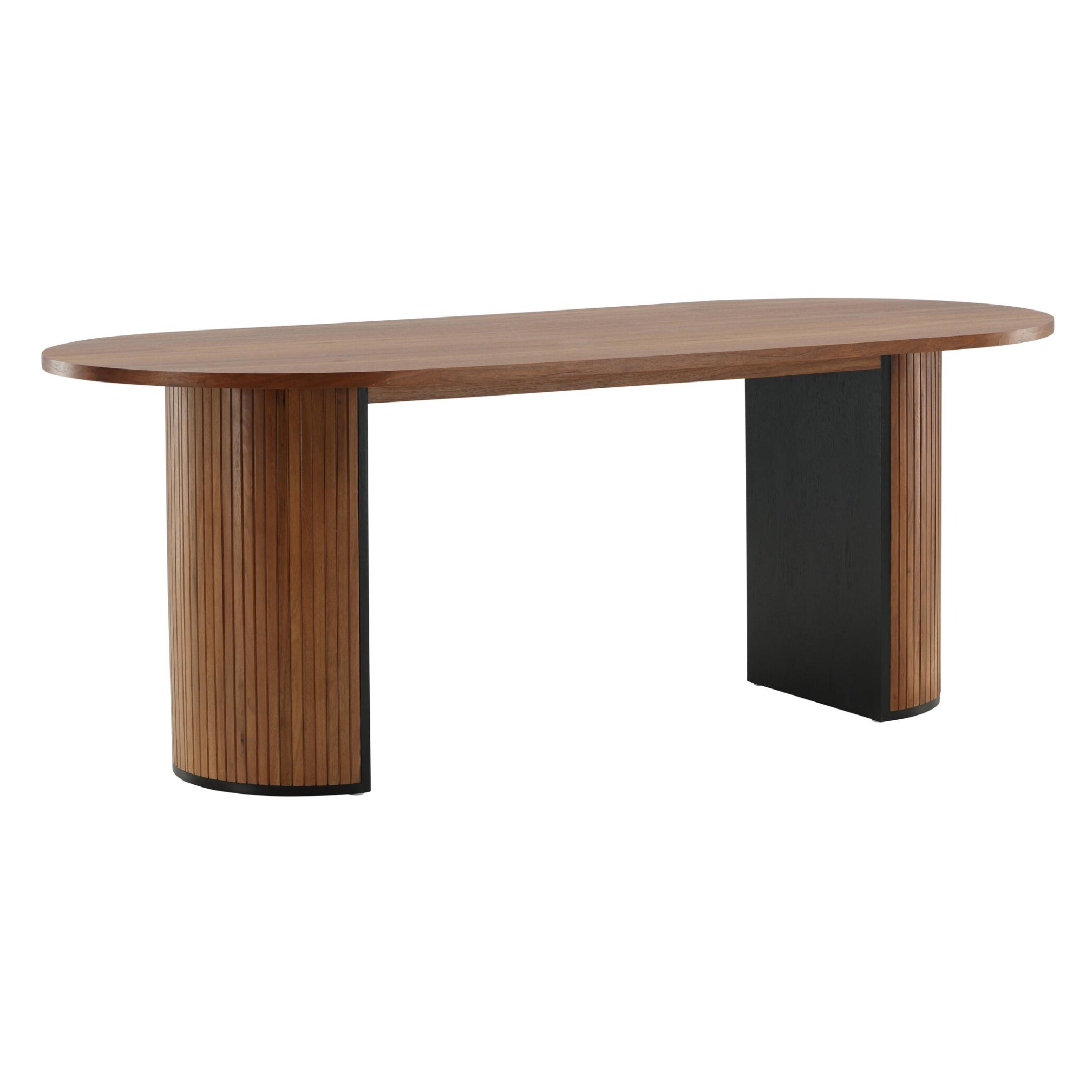 Ovale eettafel walnootkleur afbeelding 6