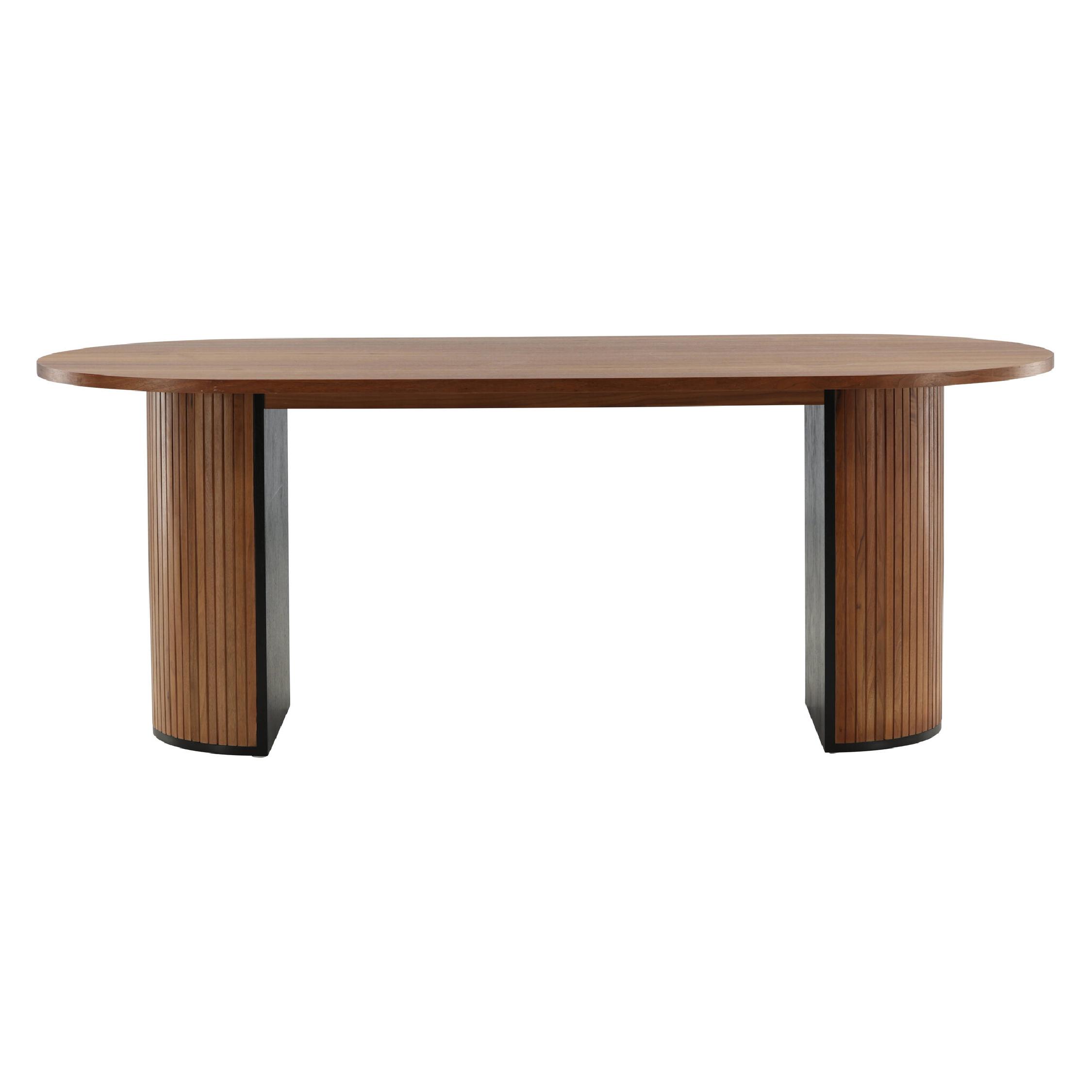 Ovale eettafel walnootkleur afbeelding 7