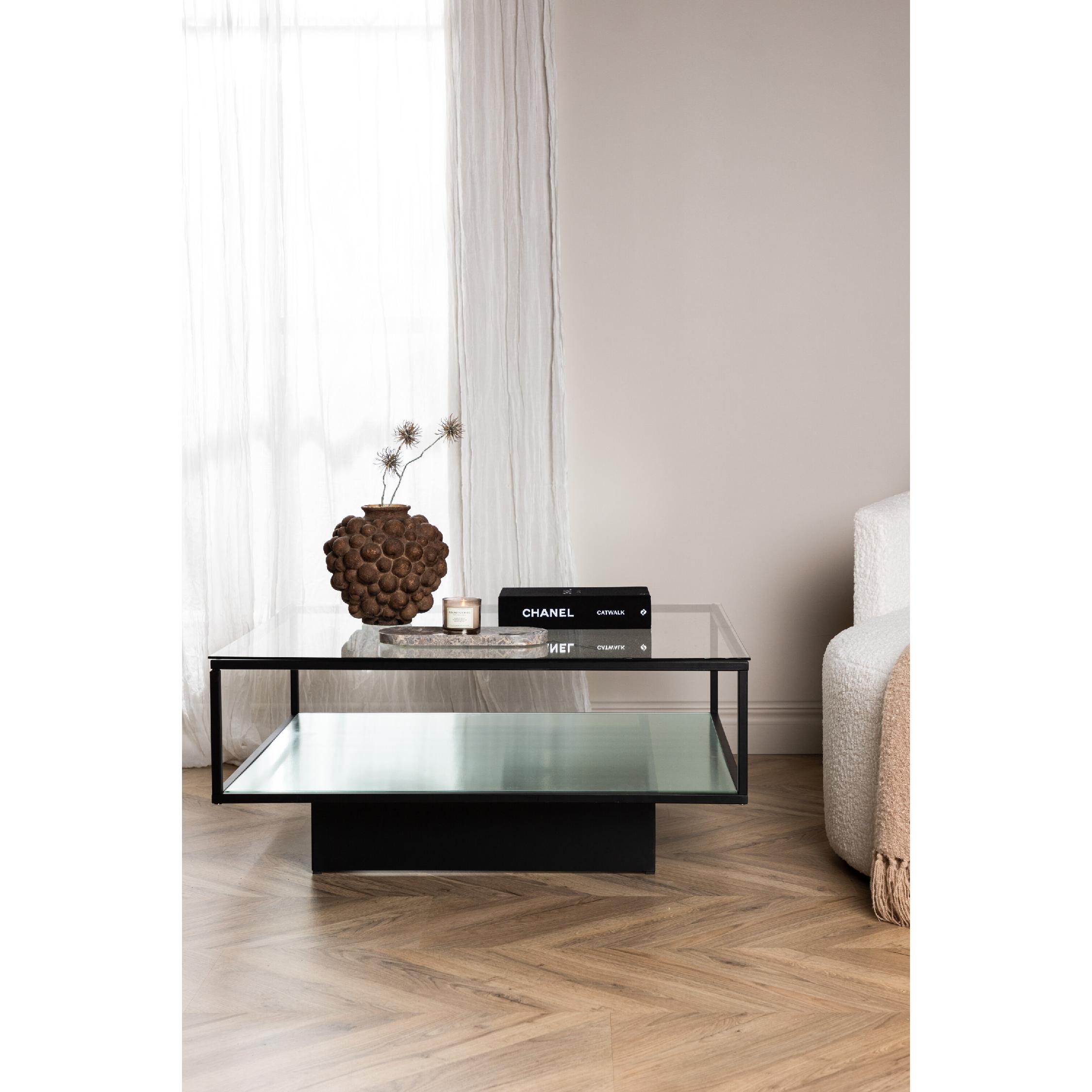 Salontafel Zwart Glas Moderne Elegantie afbeelding 6