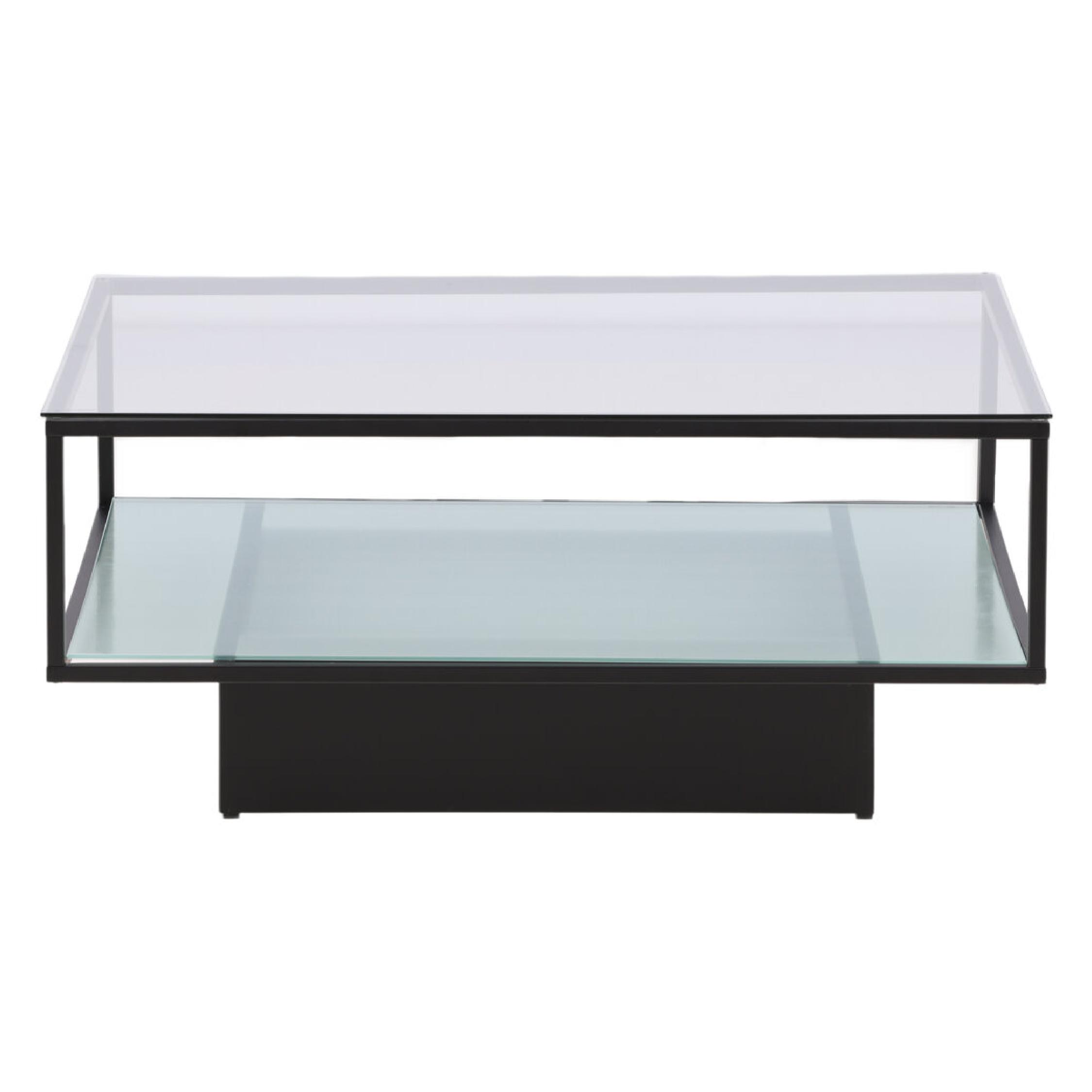 Salontafel Zwart Glas Moderne Elegantie afbeelding 1