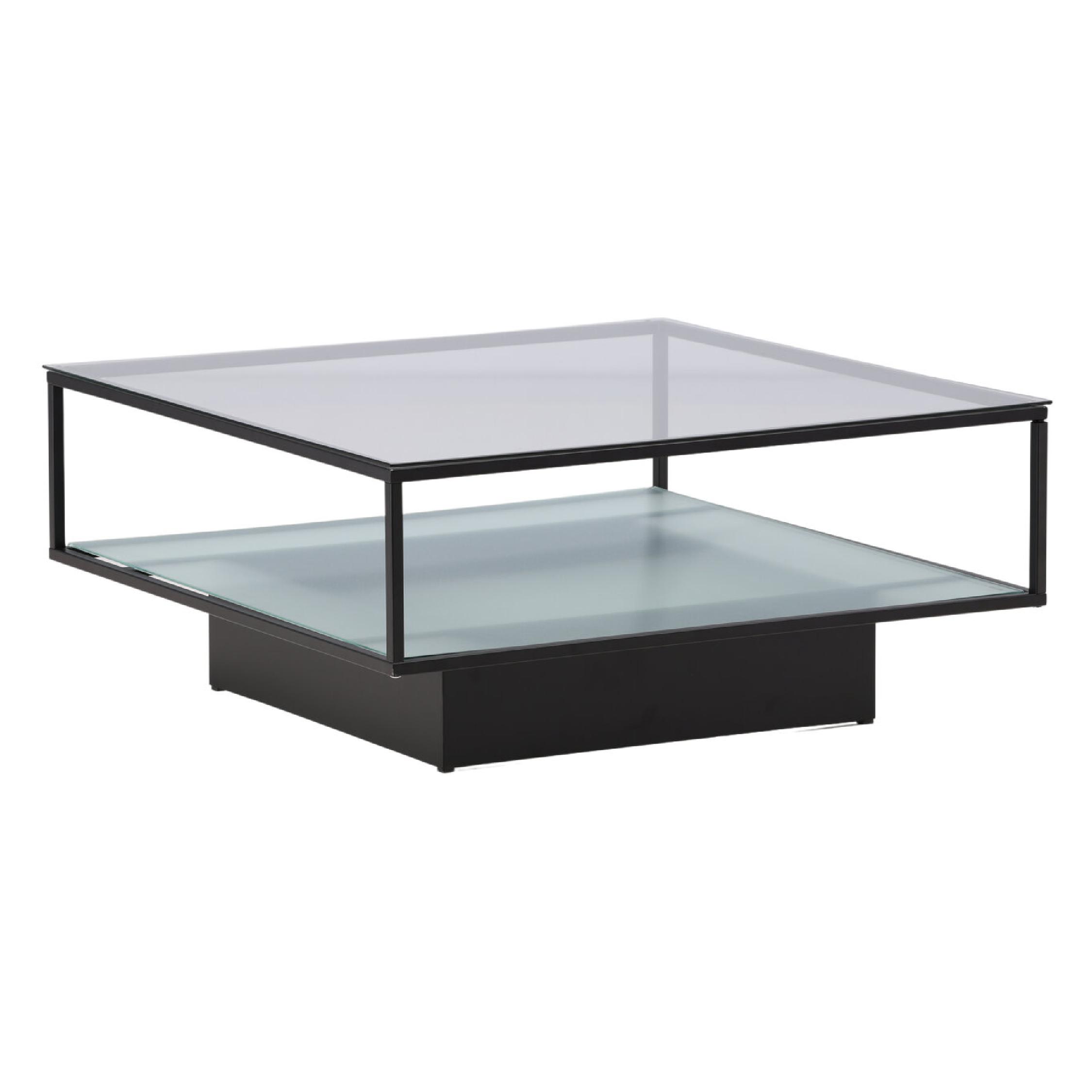 Salontafel Zwart Glas Moderne Elegantie afbeelding 3