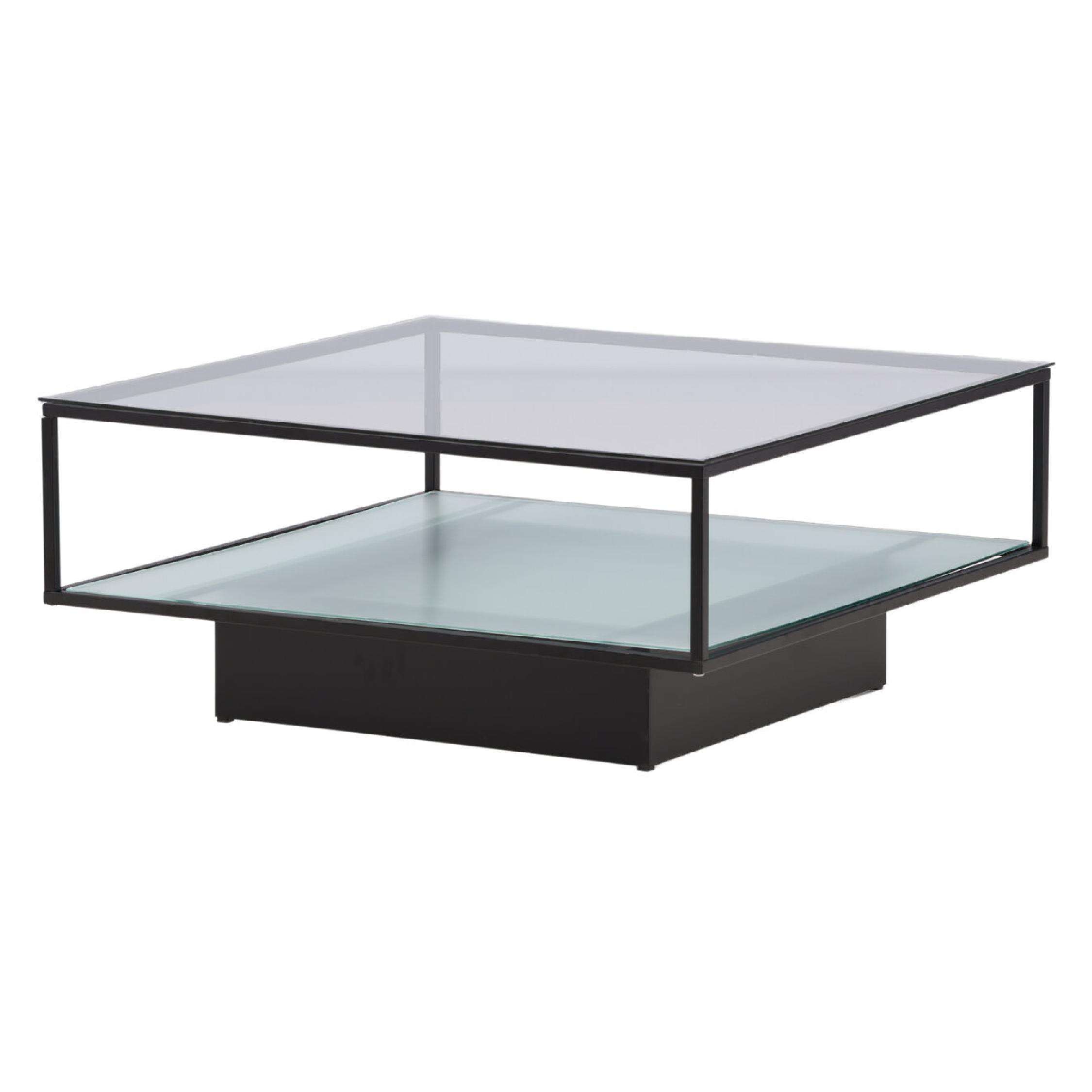 Salontafel Zwart Glas Moderne Elegantie afbeelding 4