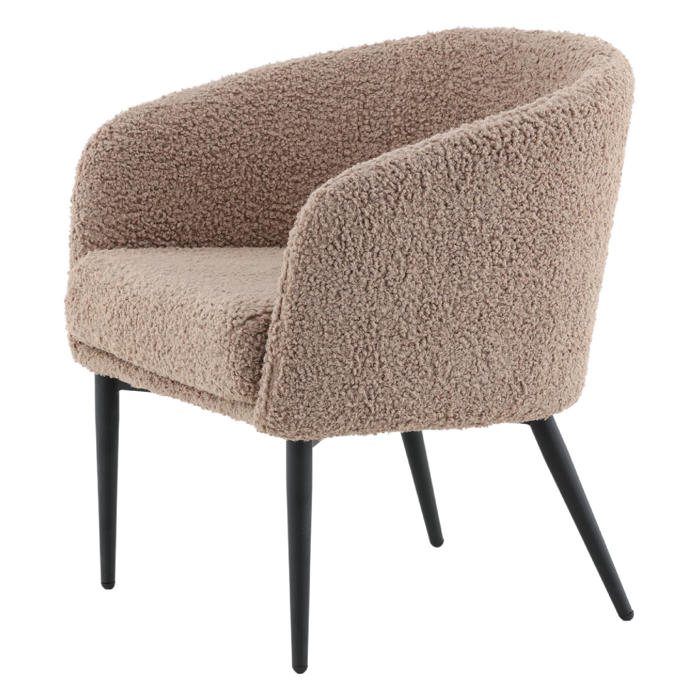 Bruine teddy fauteuil met zwarte poten afbeelding 3