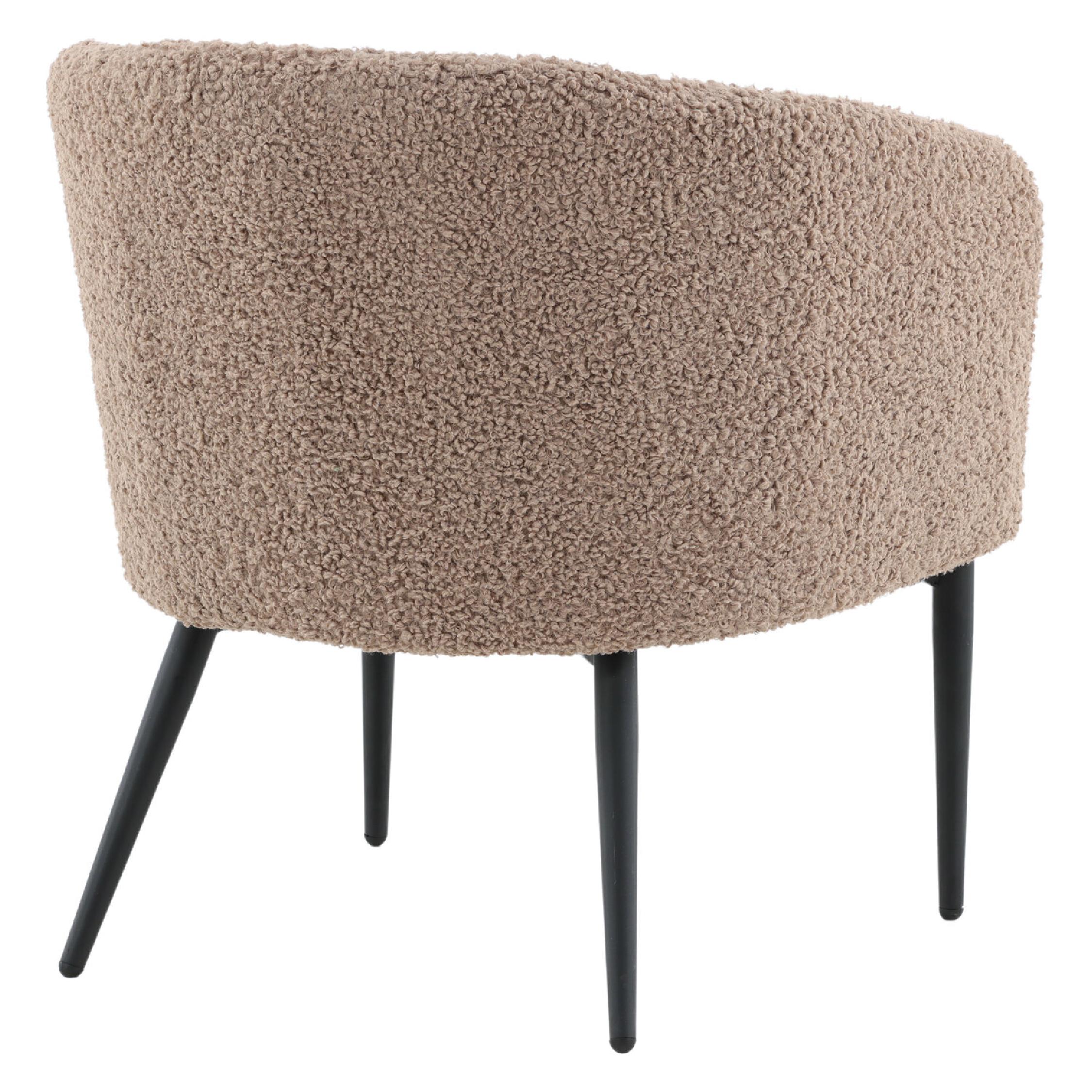 Bruine teddy fauteuil met zwarte poten afbeelding 4