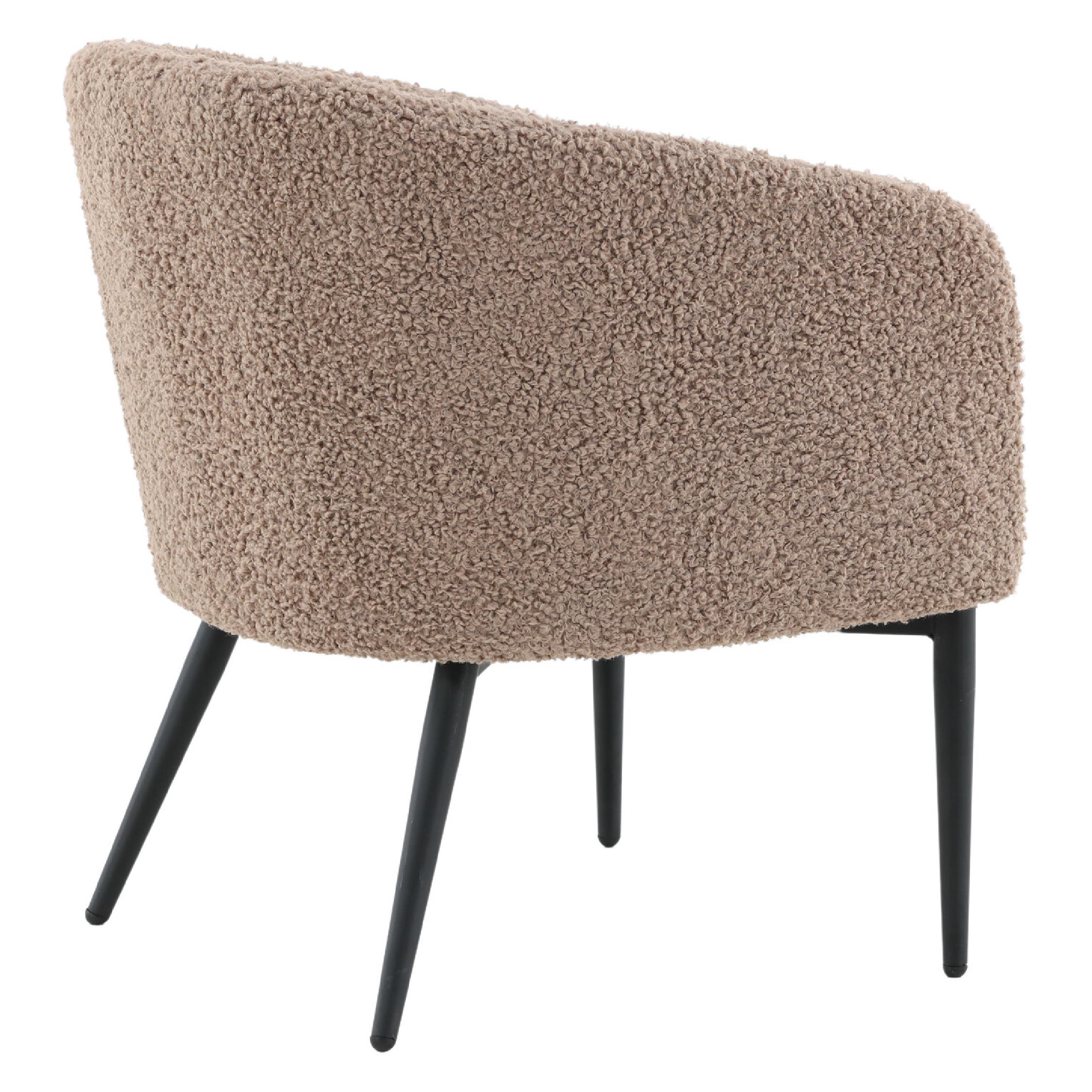 Bruine teddy fauteuil met zwarte poten afbeelding 5