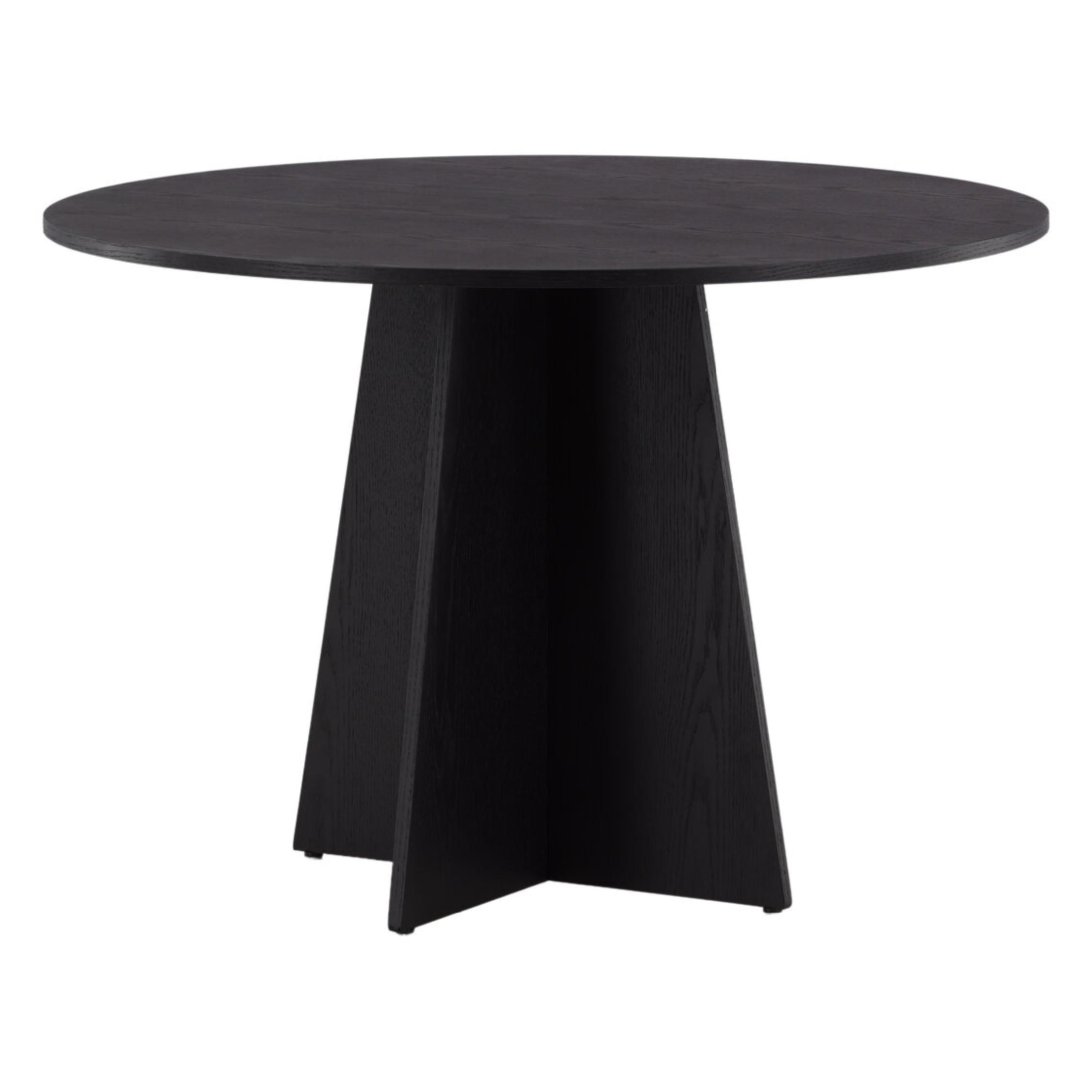 Ronde zwarte eettafel moderne stijl afbeelding 2