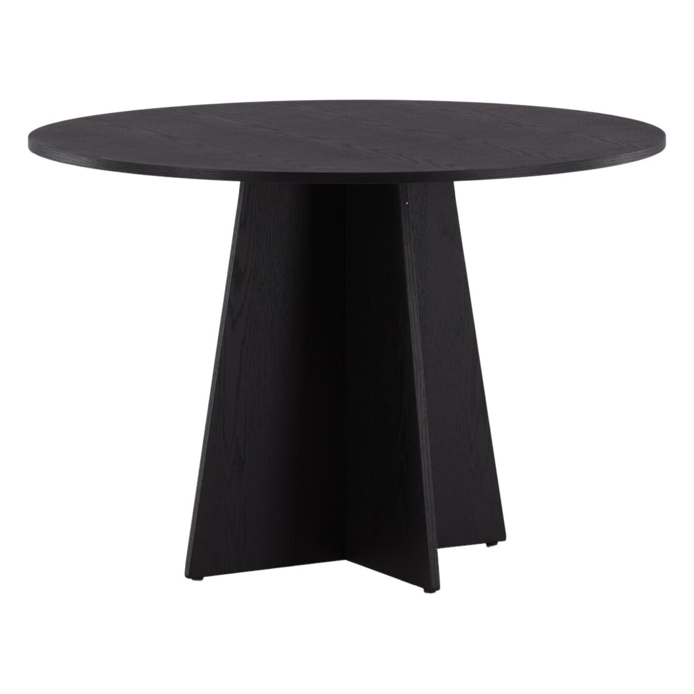 Ronde zwarte eettafel moderne stijl afbeelding 3