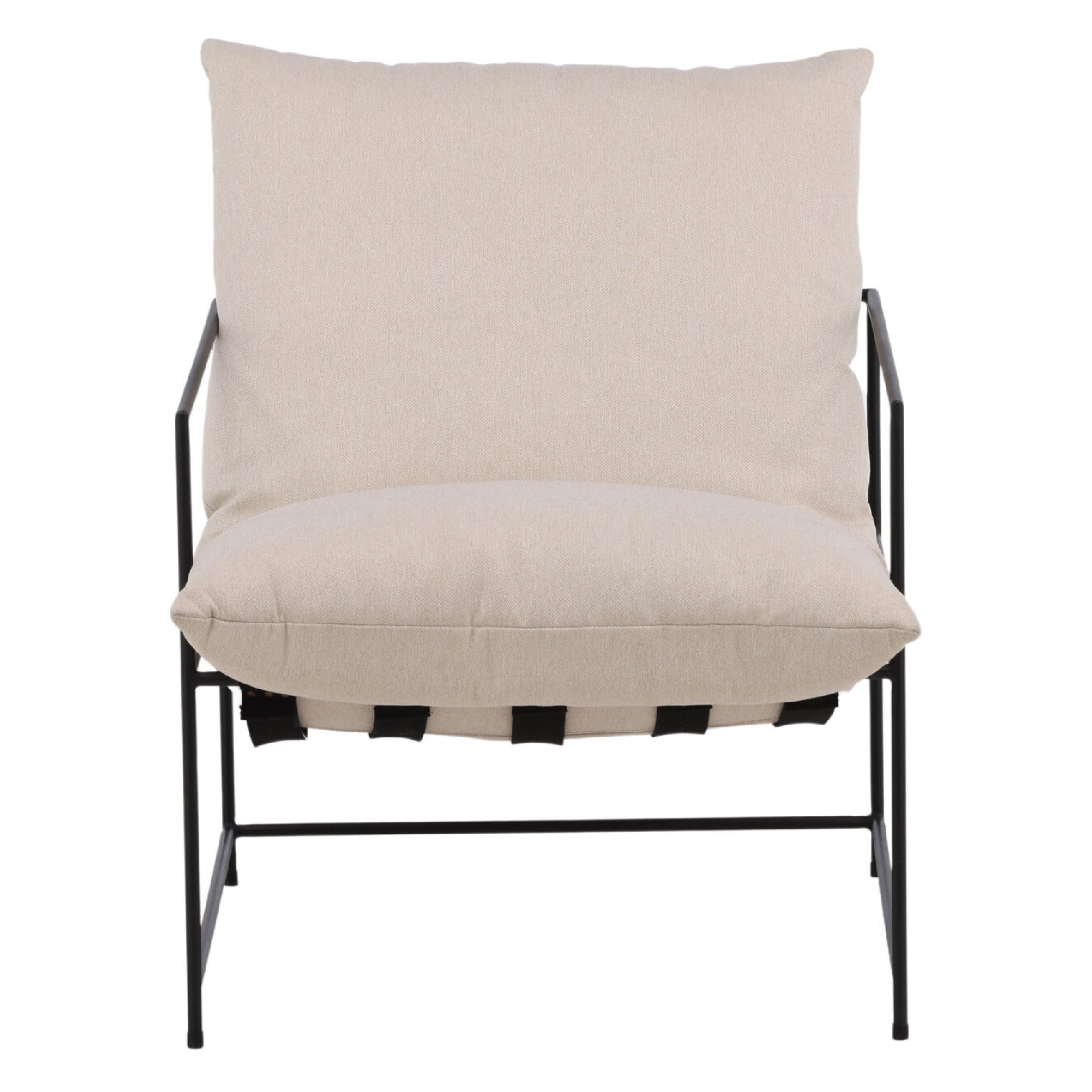 Moderne Fauteuil Zwart Wit Linnen afbeelding 1